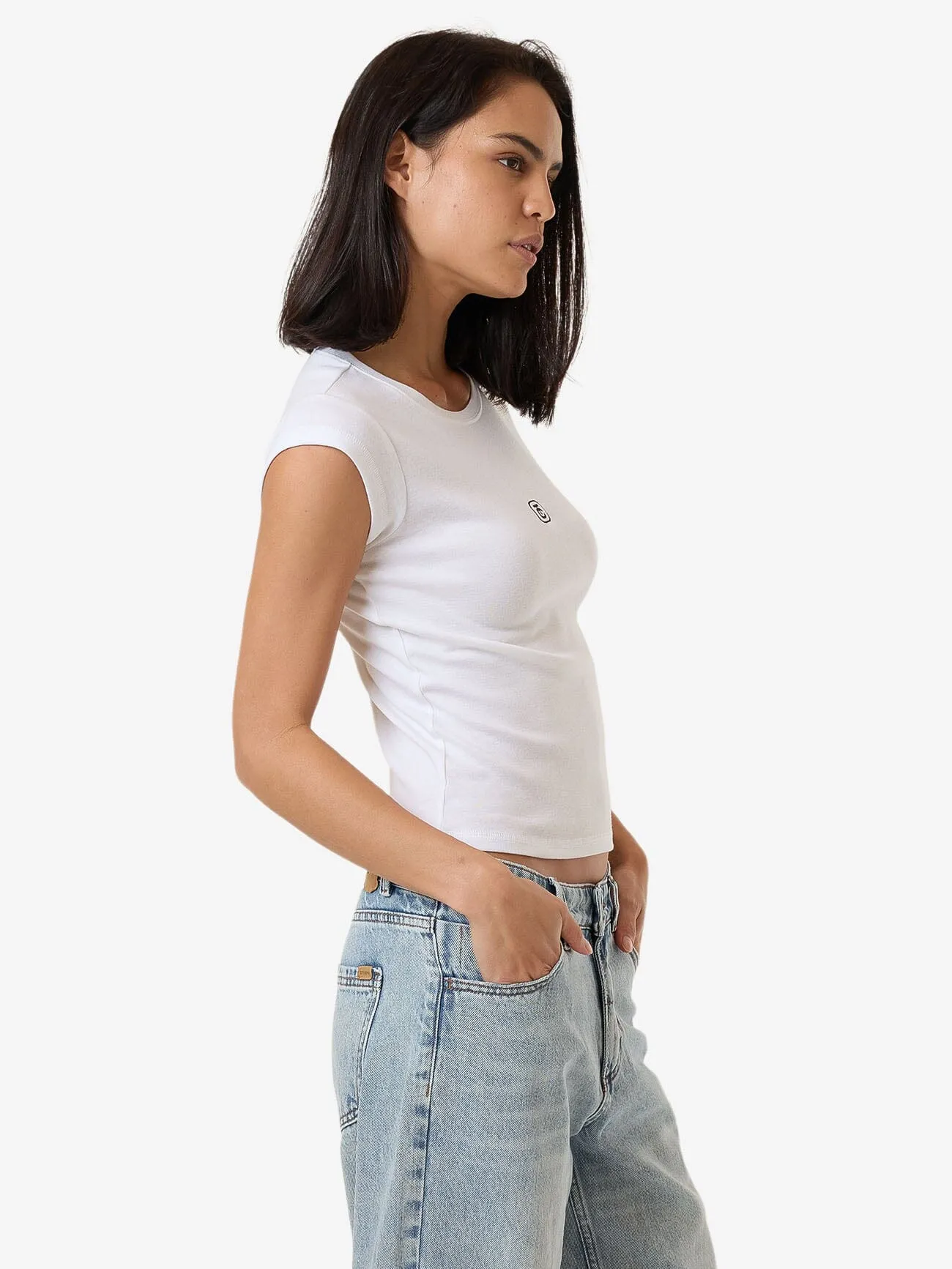 TC Foundation Cap Sleeve Tee - White