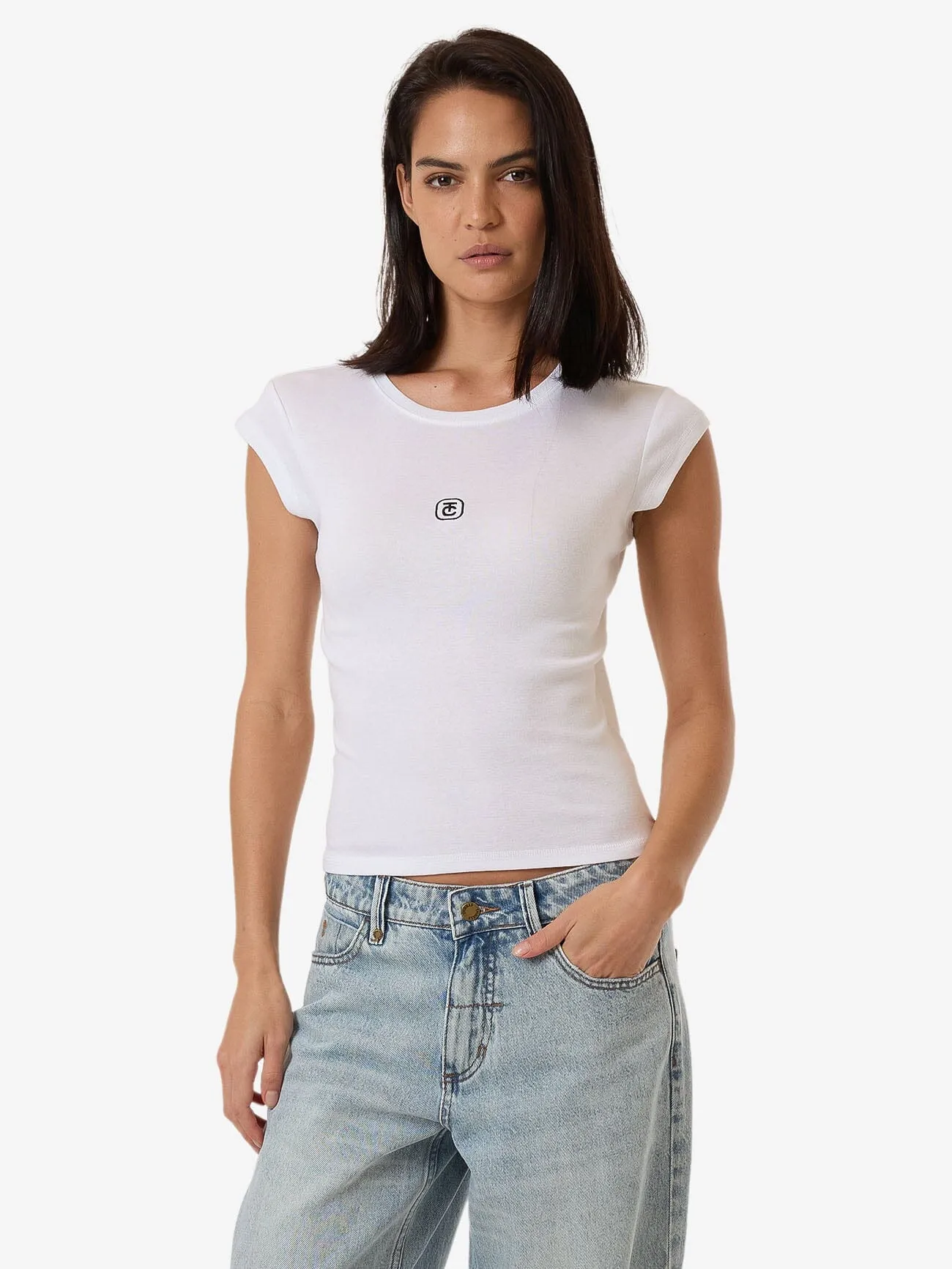 TC Foundation Cap Sleeve Tee - White