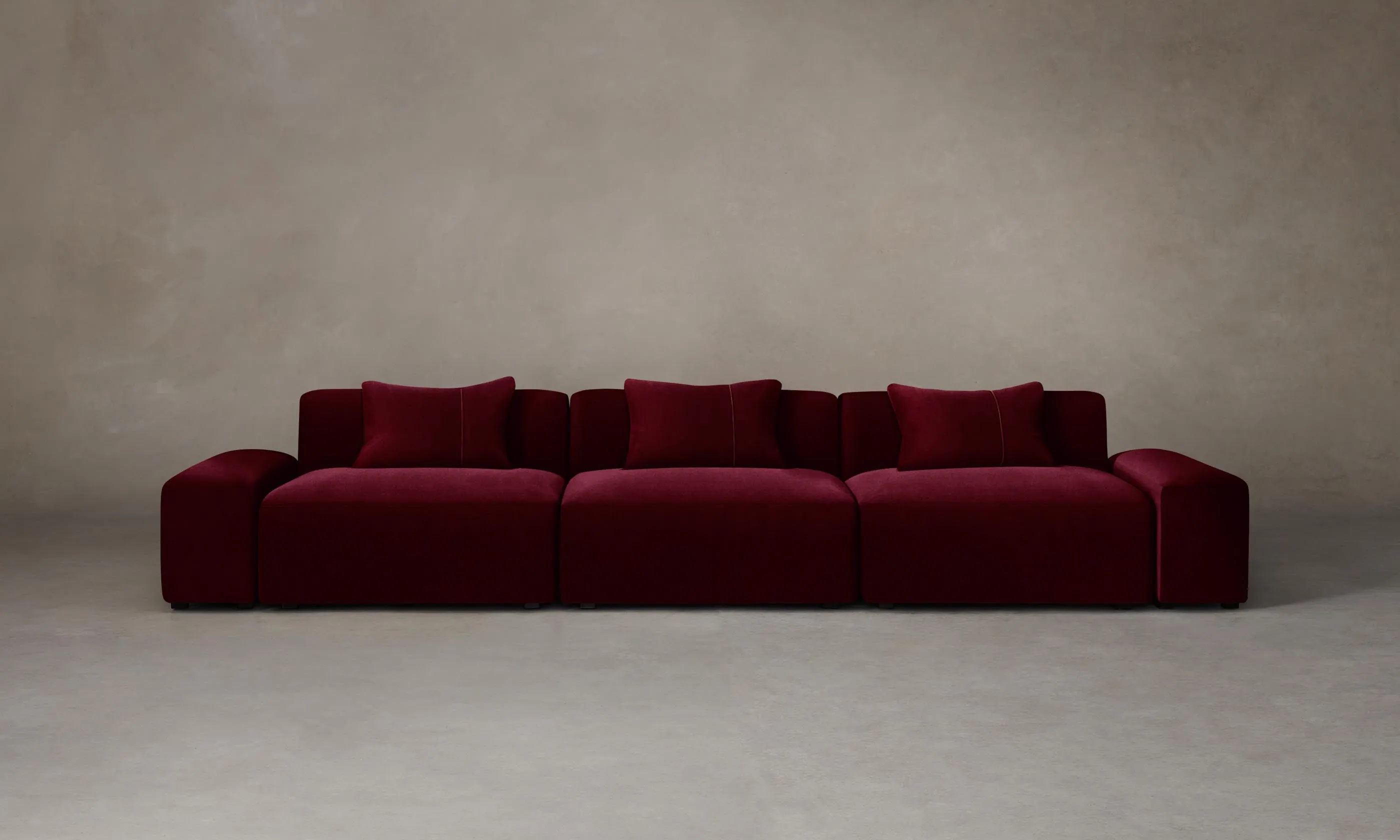 The Breuer Modular Sectional - Mohair Crimson