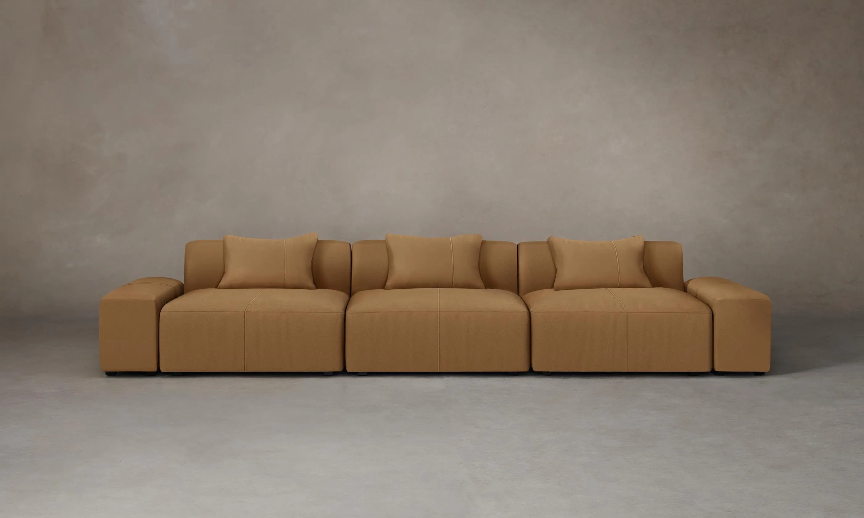The Breuer Modular Sectional - Pebbled Leather Latte