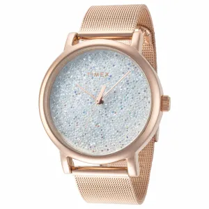 Timex Women's Watch - Crystal Opulence Rose Gold Steel Mesh Bracelet | TW2V31200VQ