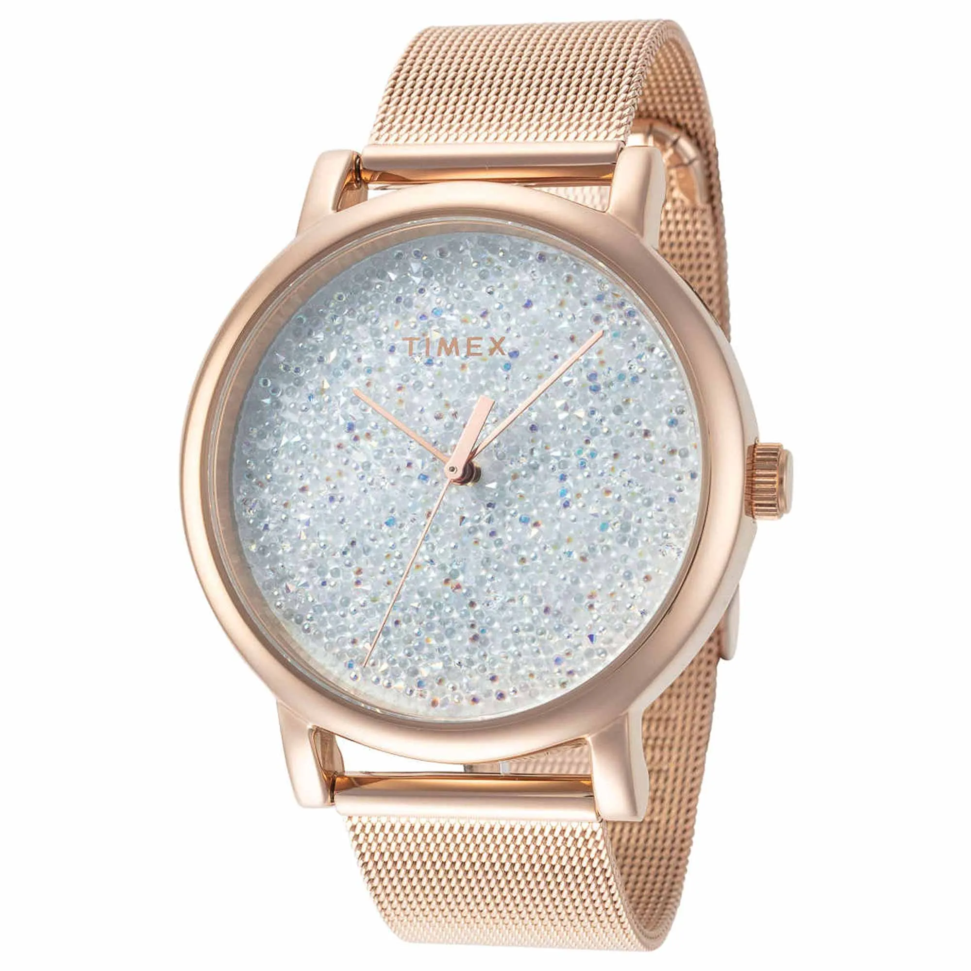 Timex Women's Watch - Crystal Opulence Rose Gold Steel Mesh Bracelet | TW2V31200VQ