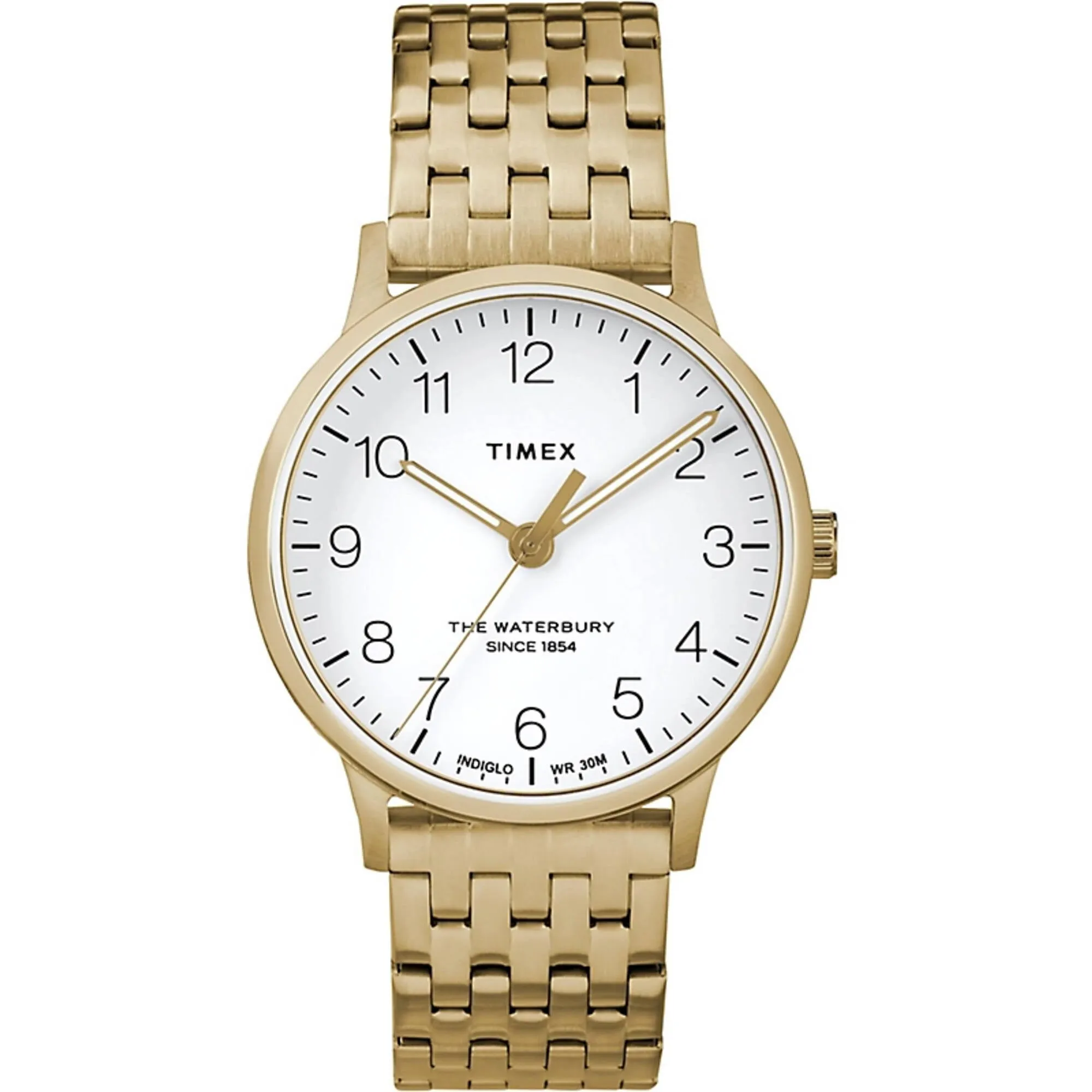 Timex Women's Watch - Waterbury Steel Case White Dial Yellow Gold Bracelet | TW2R72700