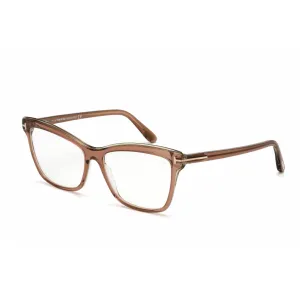 Tom Ford Women's Eyeglasses - Shiny Light Brown Plastic Cat Eye Frame | FT5619-B 045