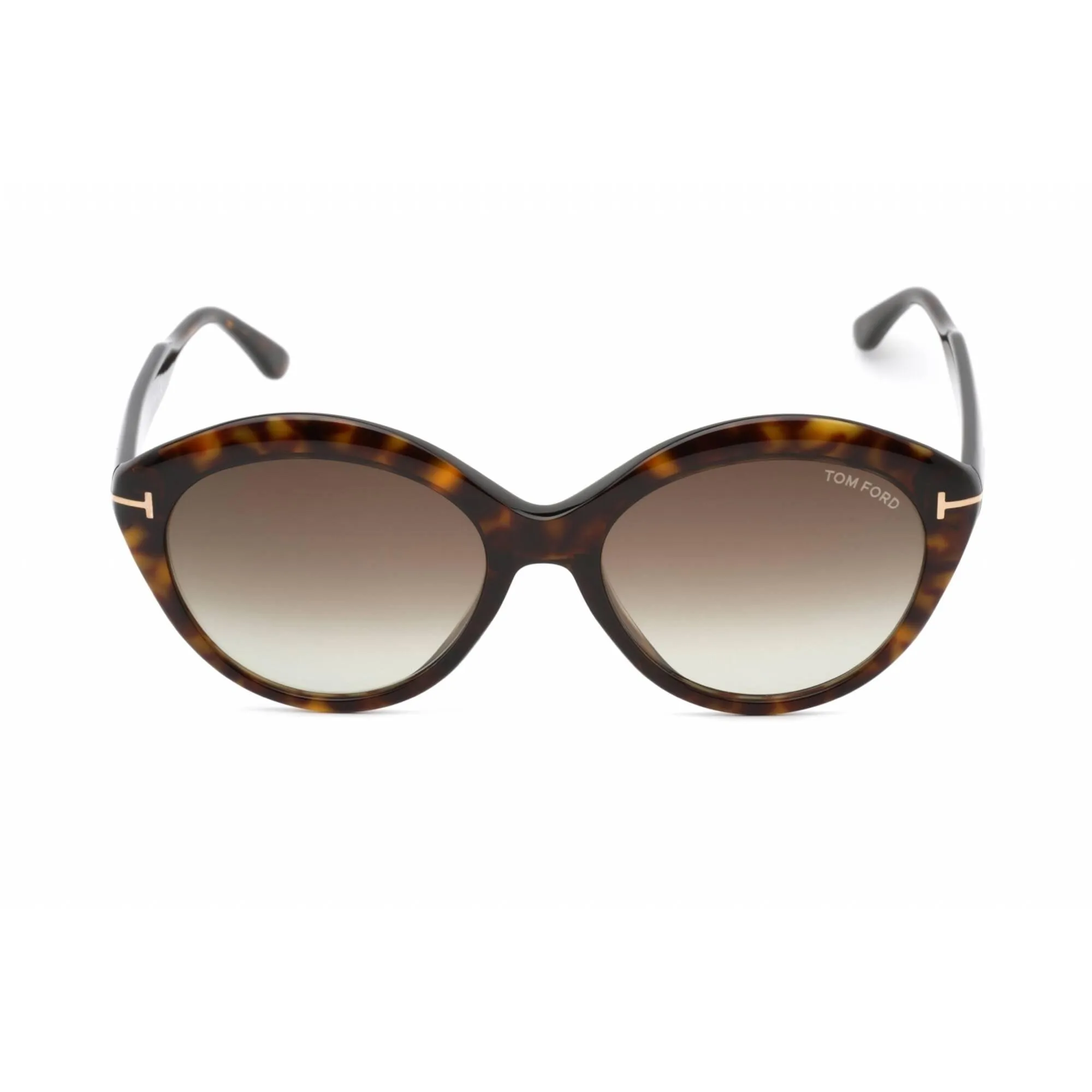 Tom Ford Women's Sunglasses - Dark Havana Oval Frame Gradient Roviex Lens | FT0763 52K