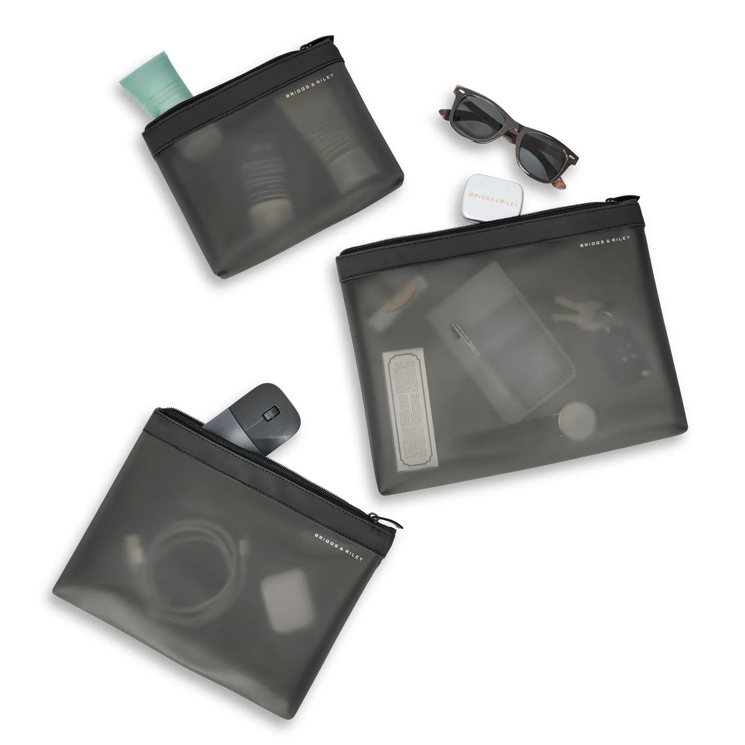 Travel Essentials Translucent Pouch Set - Black