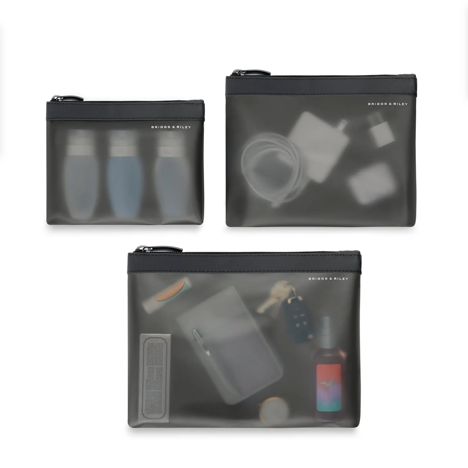 Travel Essentials Translucent Pouch Set - Black
