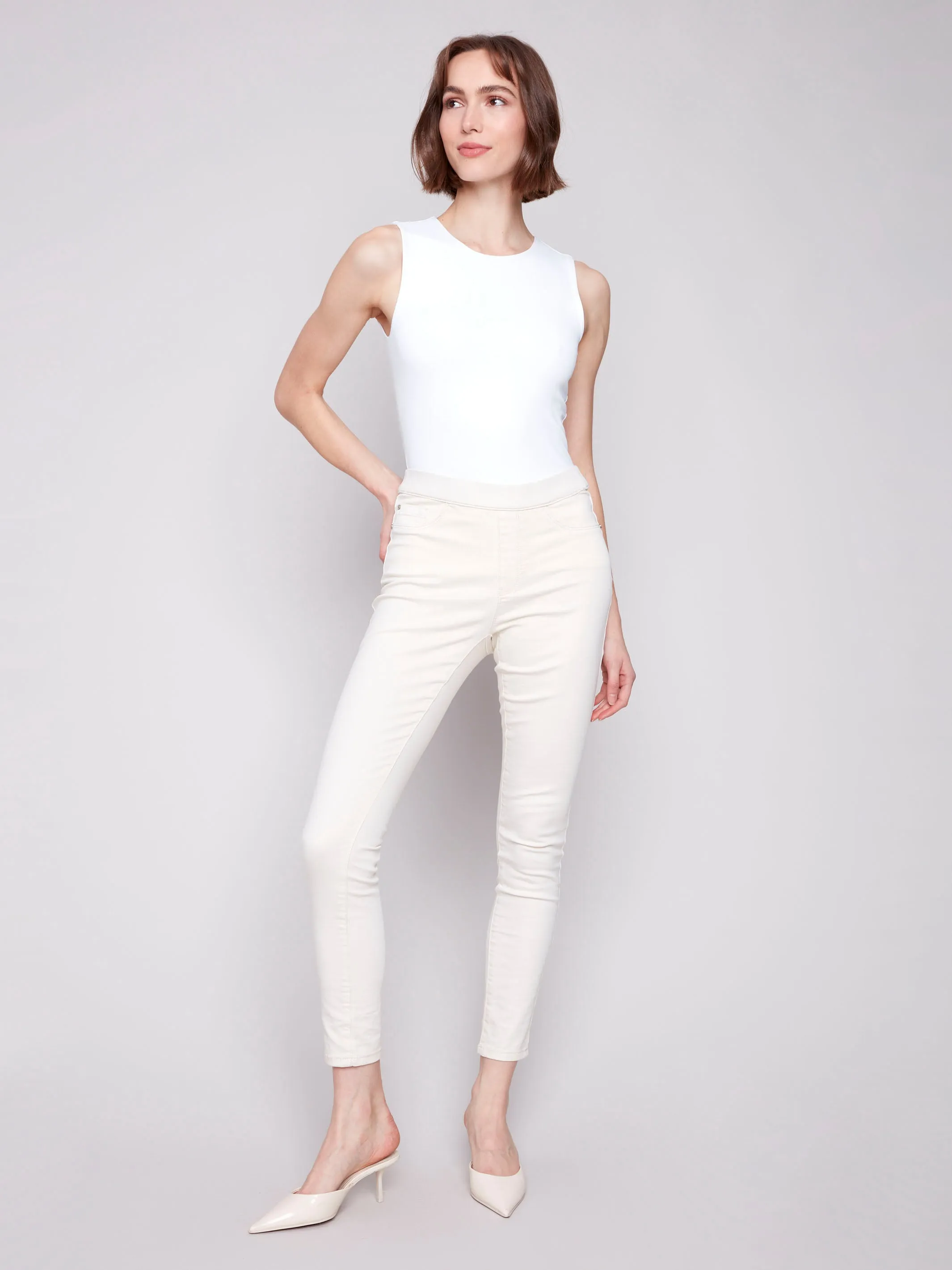 Twill Pull-On Pants - Natural