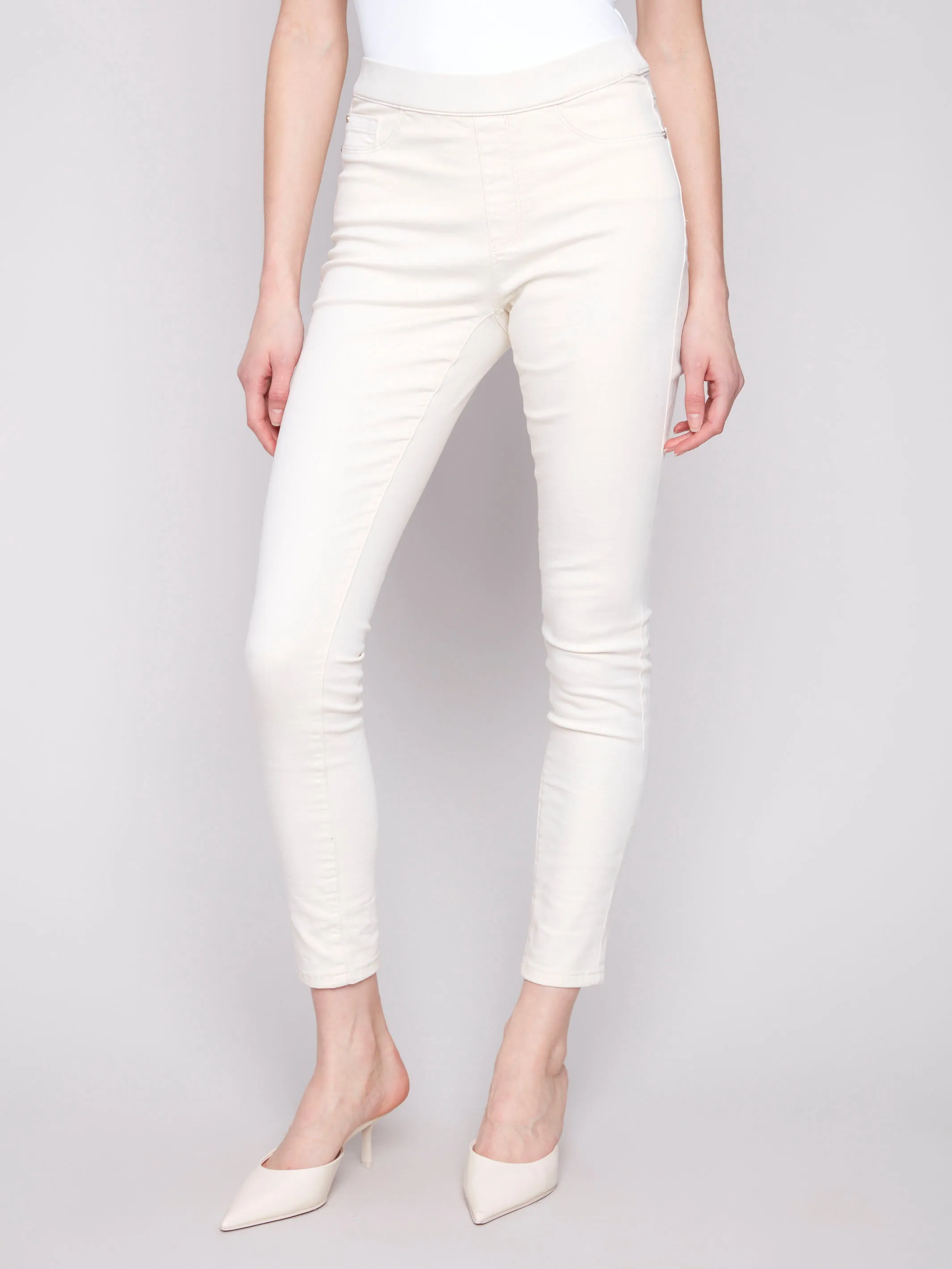 Twill Pull-On Pants - Natural