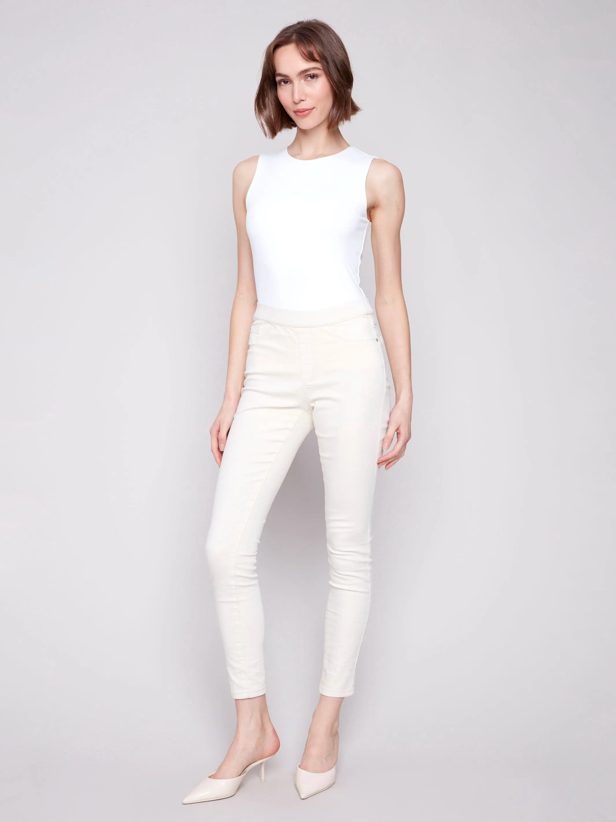 Twill Pull-On Pants - Natural