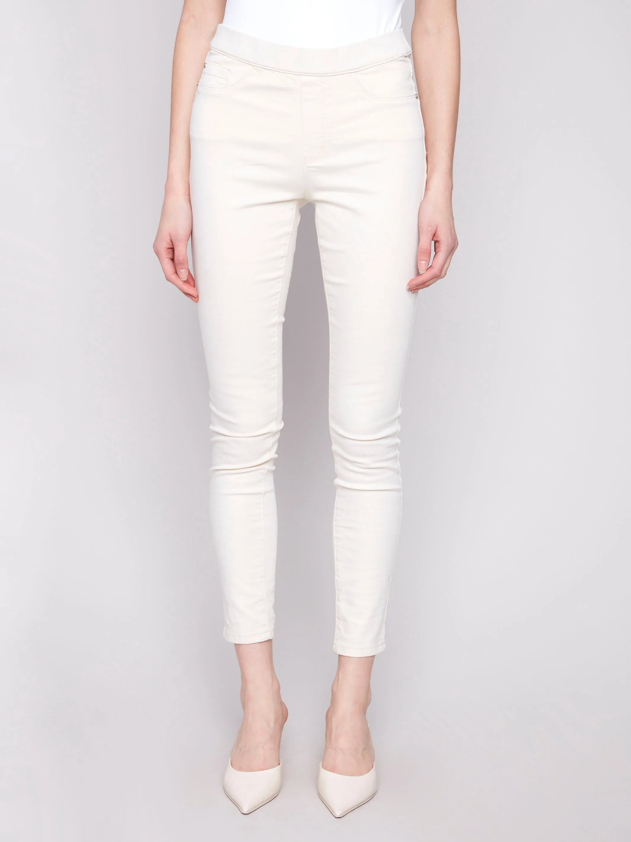 Twill Pull-On Pants - Natural