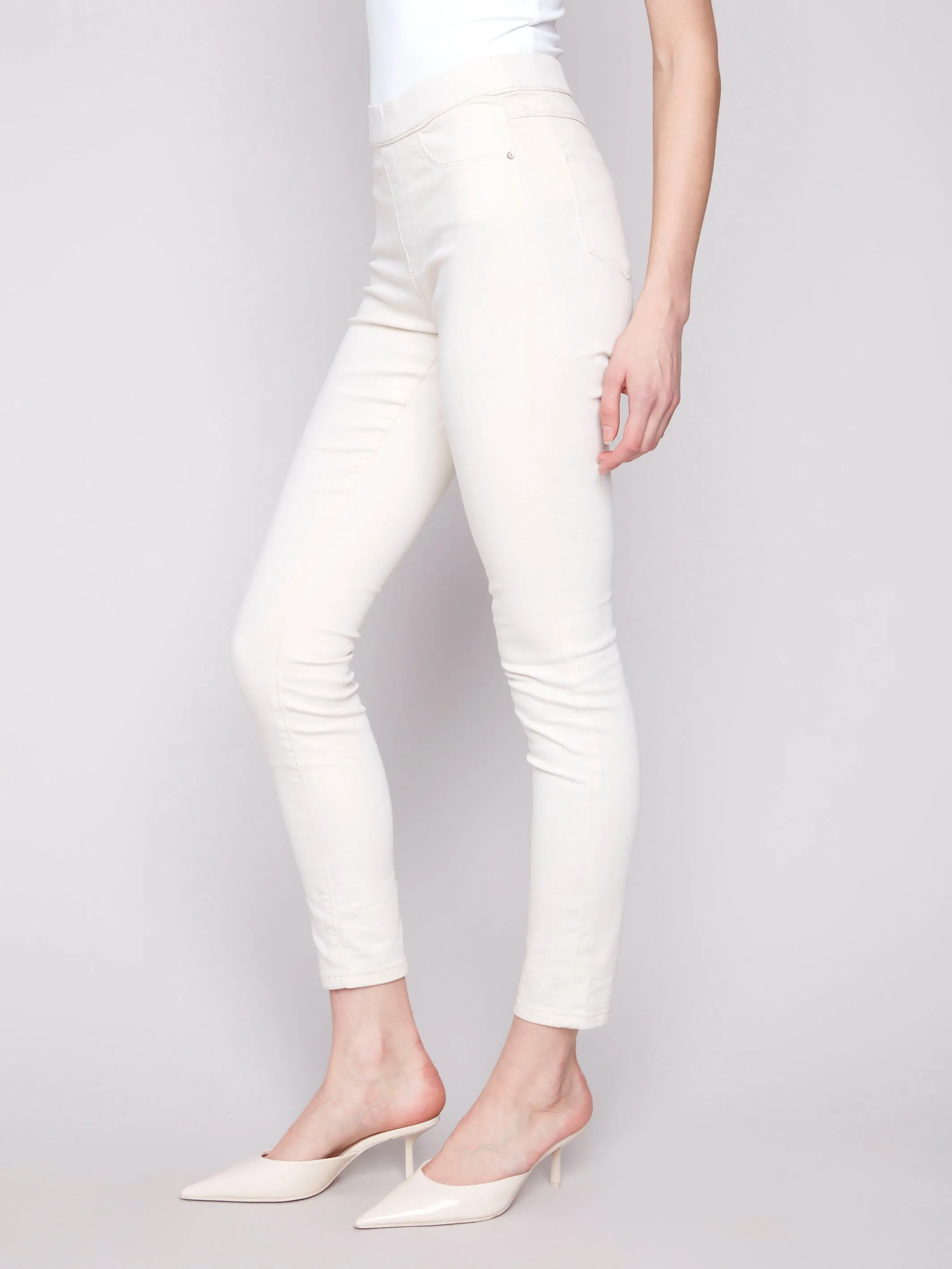 Twill Pull-On Pants - Natural