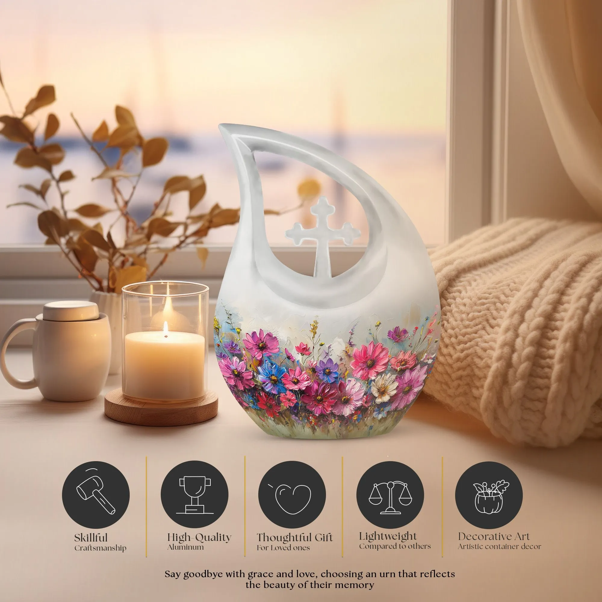 Vibrant Canvas A: Uniquely Designed Dual Memorial Urn