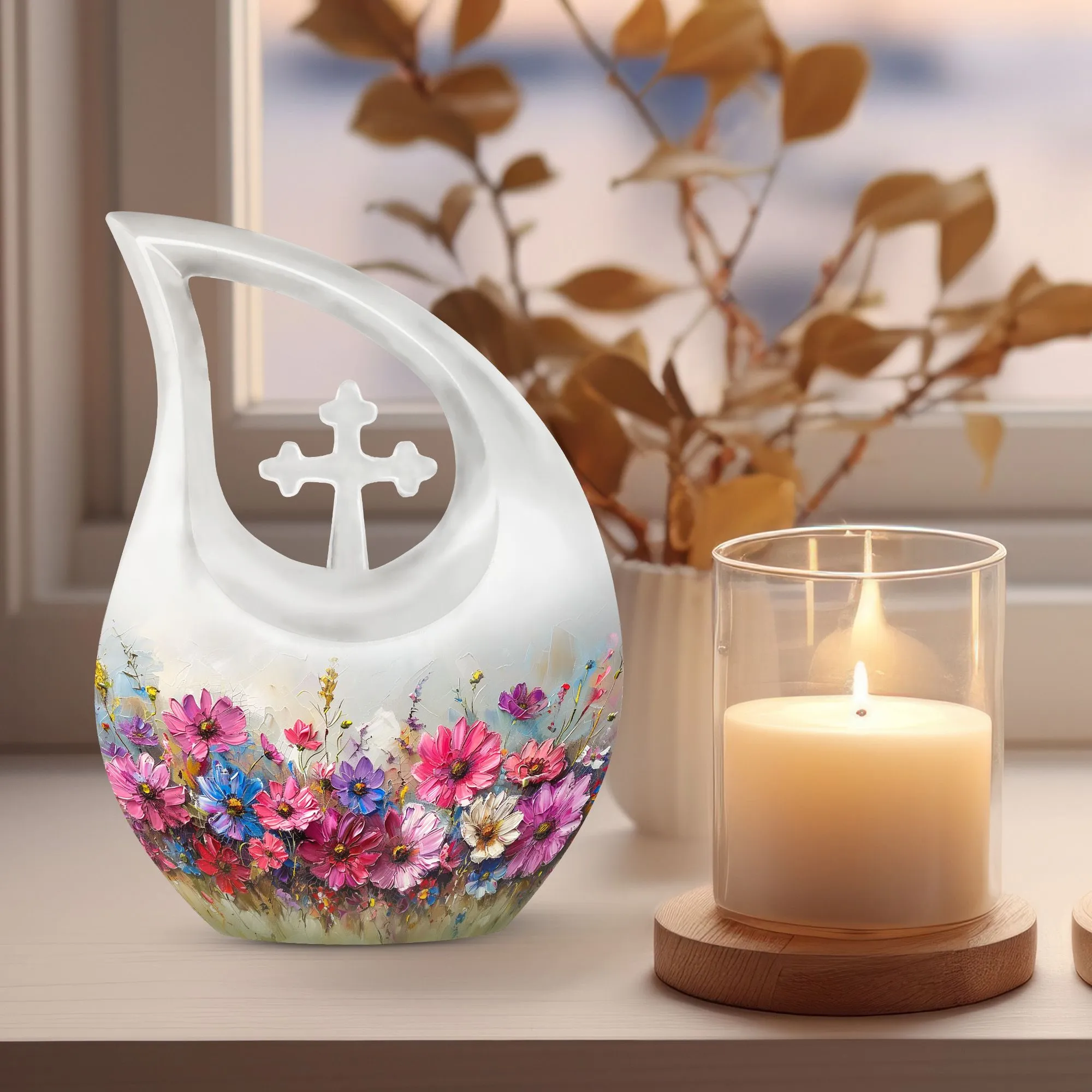 Vibrant Canvas A: Uniquely Designed Dual Memorial Urn