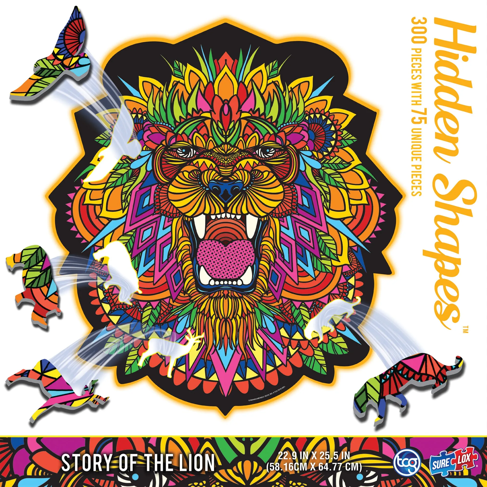 Vibrant Lion-Shaped Jigsaw Puzzle - 300 pc