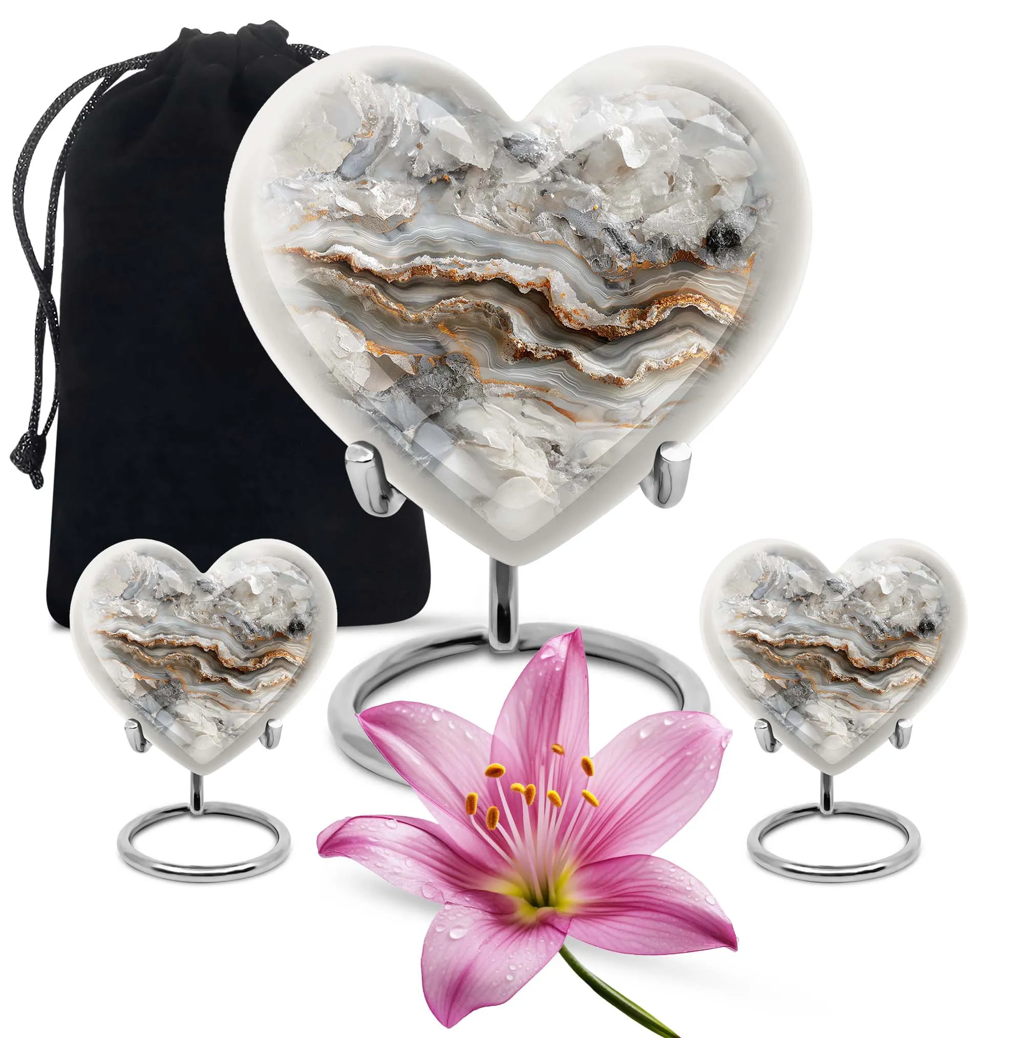 Vibrant Swirl Abstract Heart: Personalizable Cremation Urn