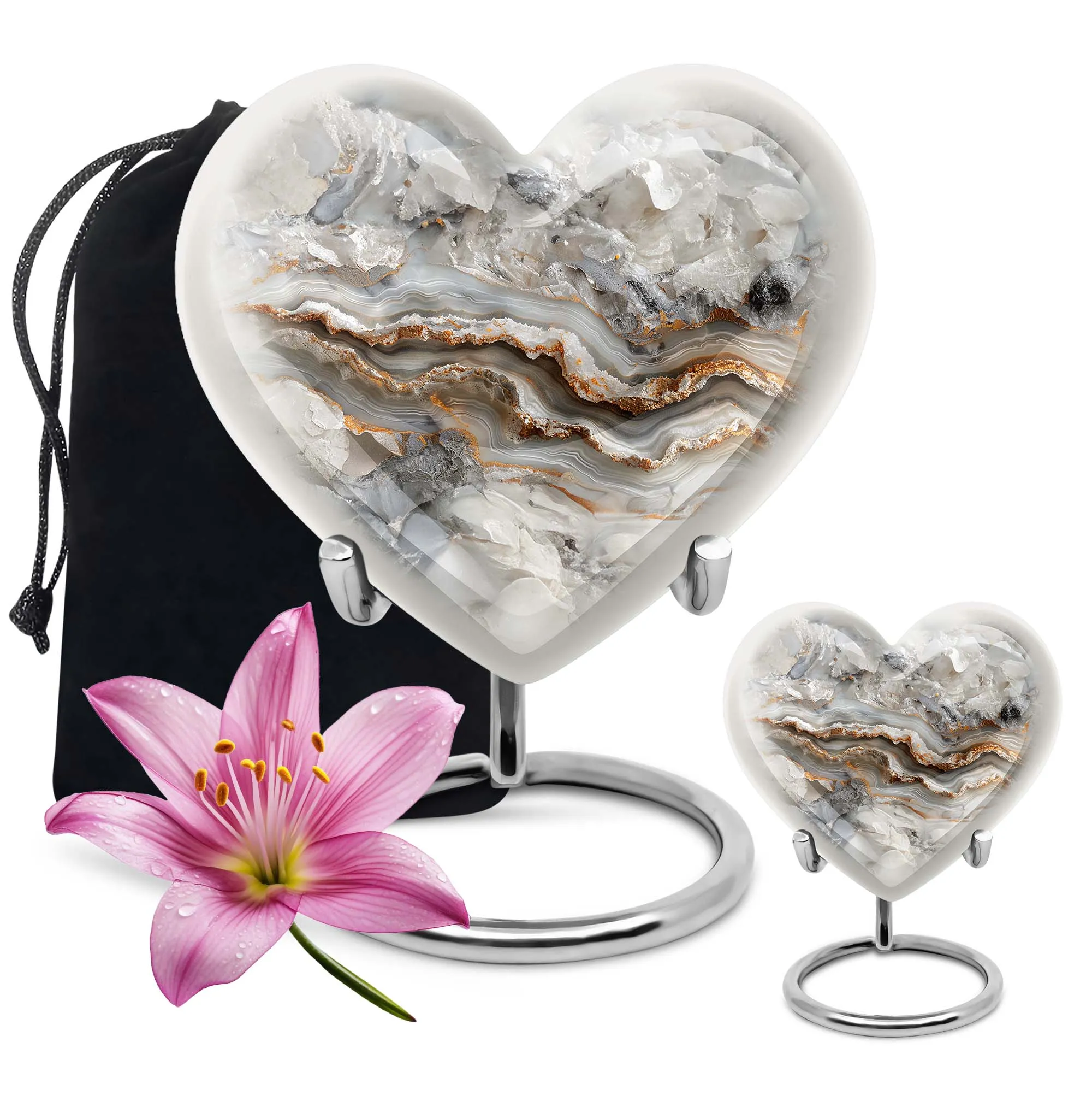 Vibrant Swirl Abstract Heart: Personalizable Cremation Urn