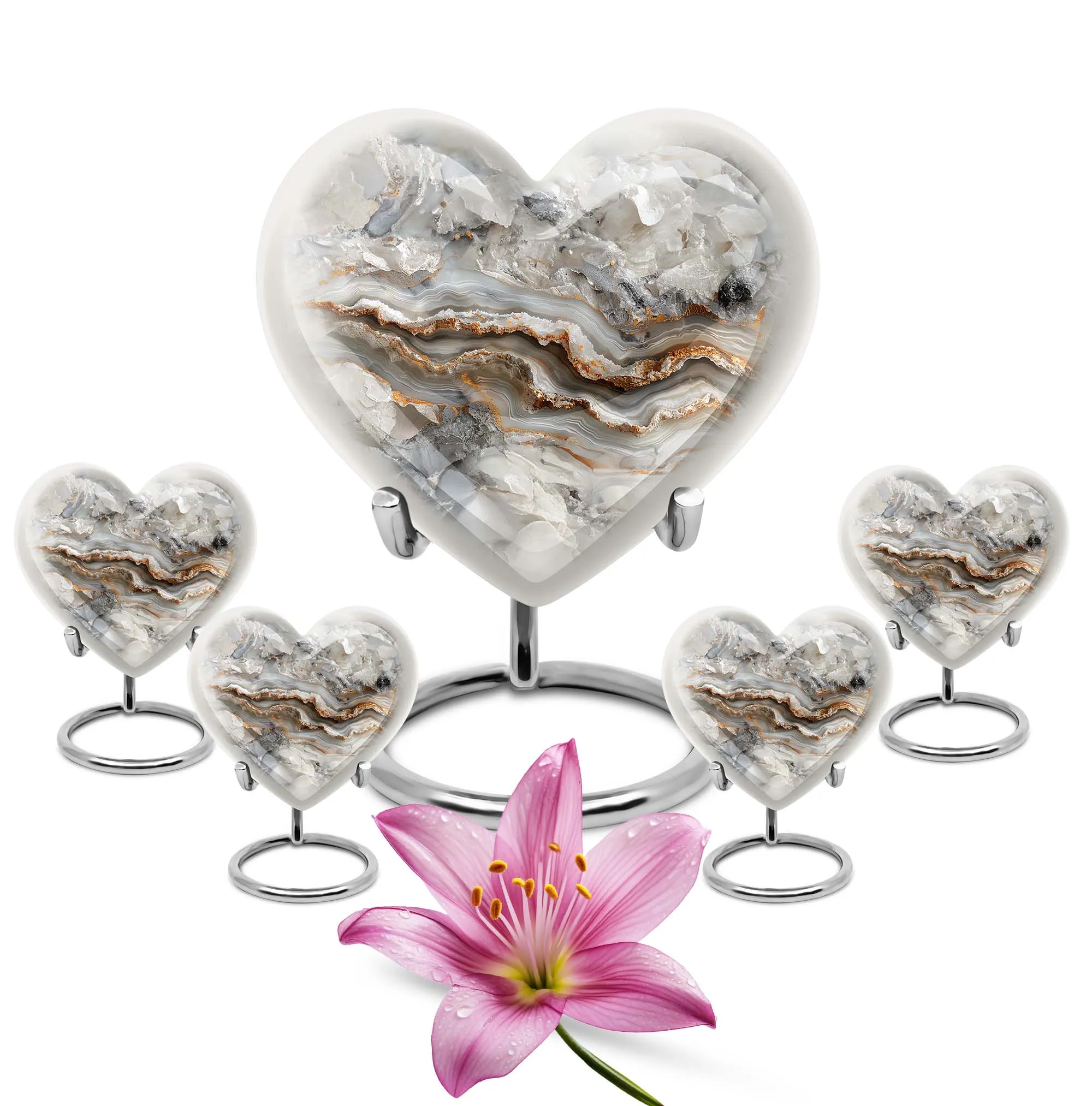 Vibrant Swirl Abstract Heart: Personalizable Cremation Urn
