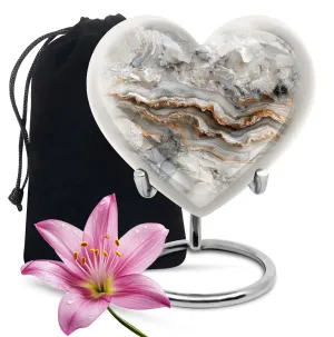 Vibrant Swirl Abstract Heart: Personalizable Cremation Urn