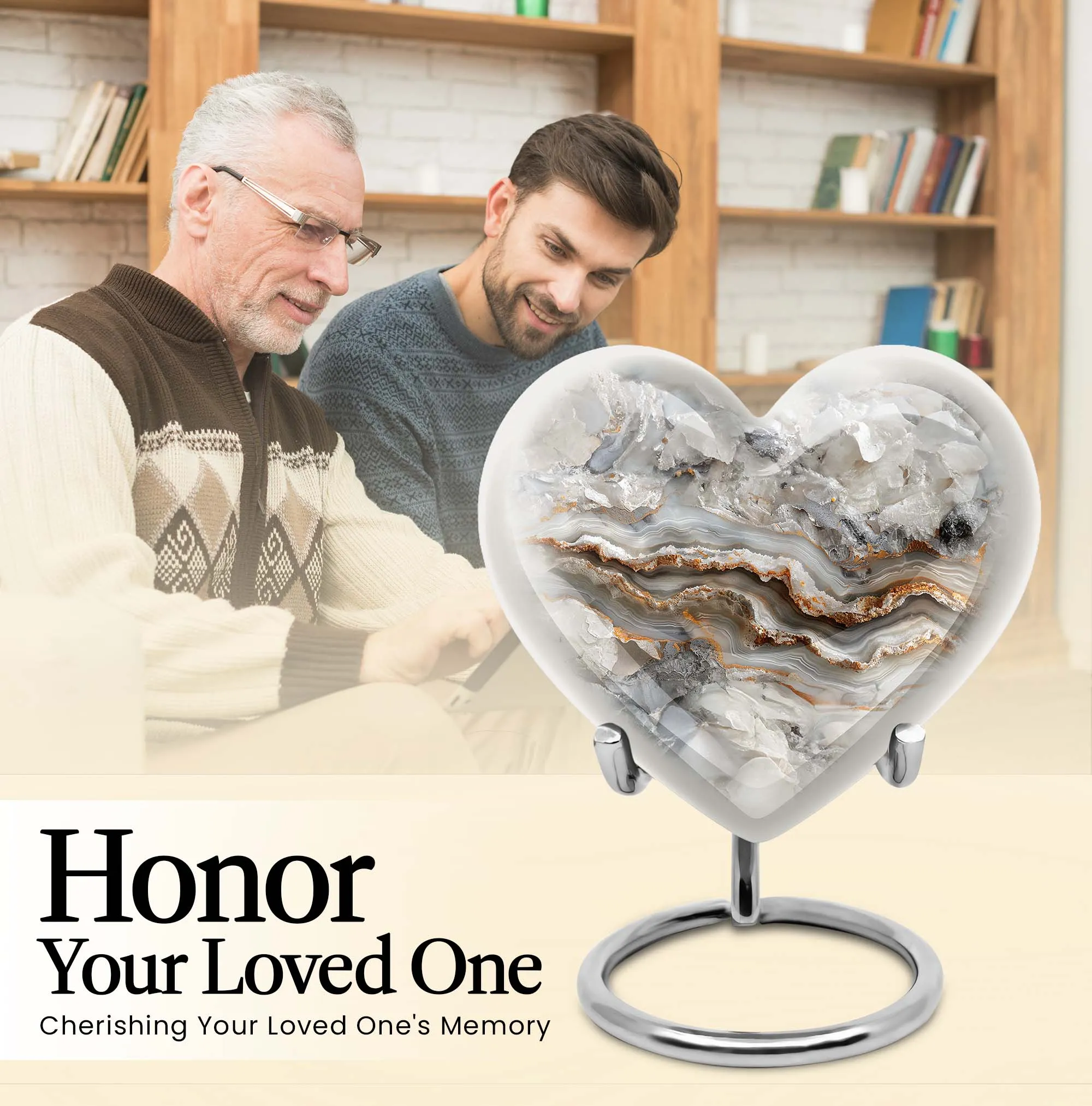Vibrant Swirl Abstract Heart: Personalizable Cremation Urn