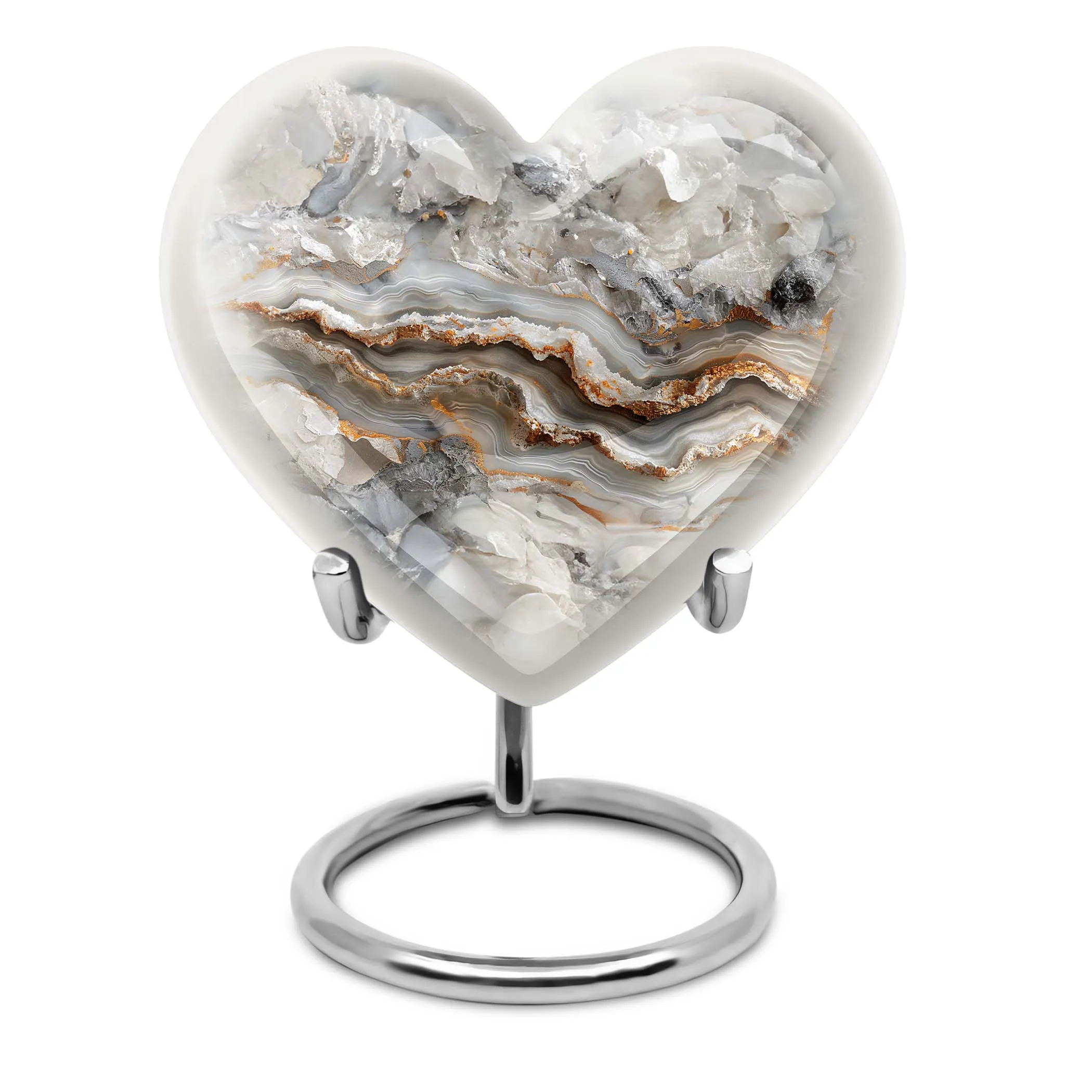 Vibrant Swirl Abstract Heart: Personalizable Cremation Urn