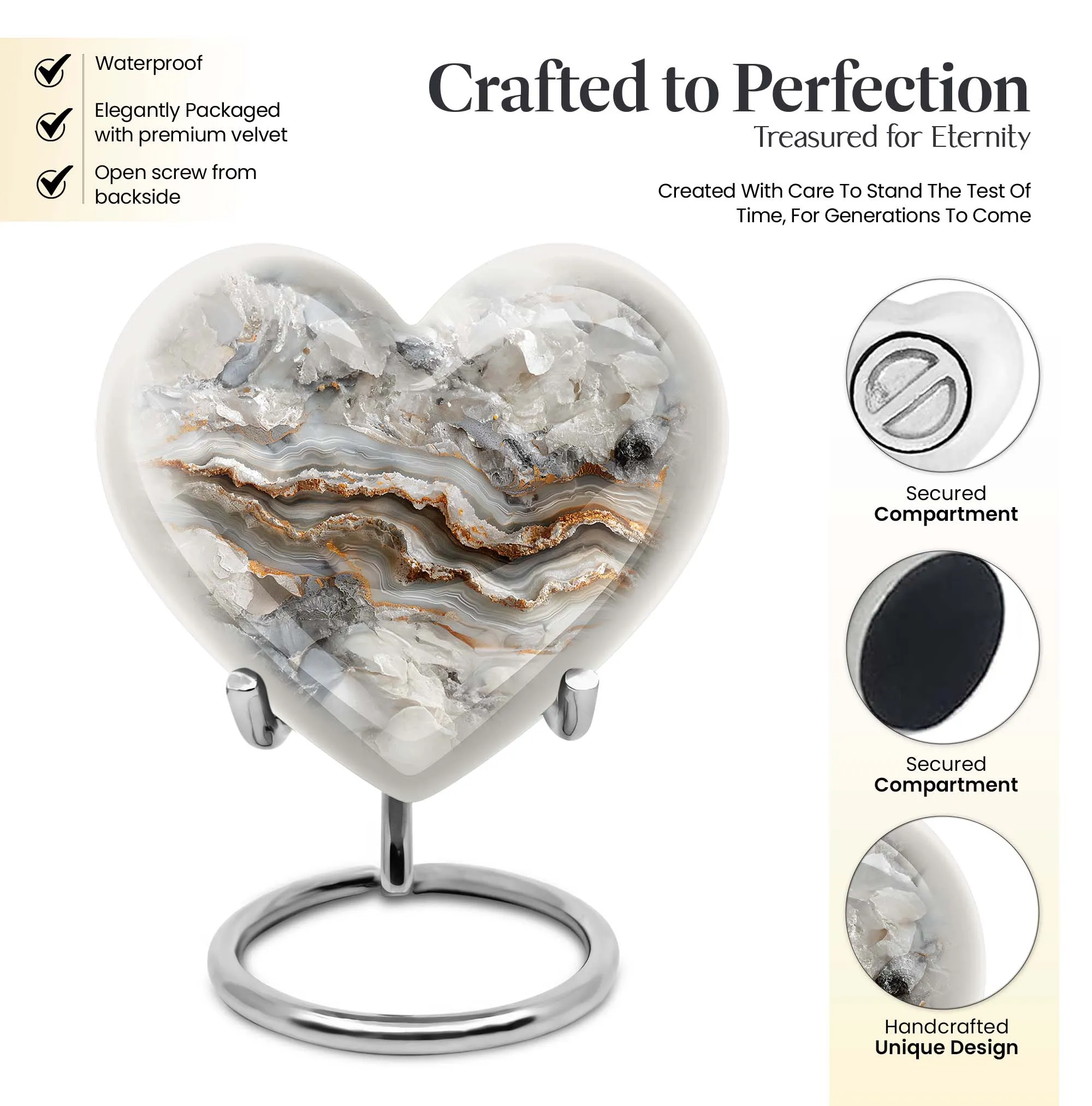 Vibrant Swirl Abstract Heart: Personalizable Cremation Urn