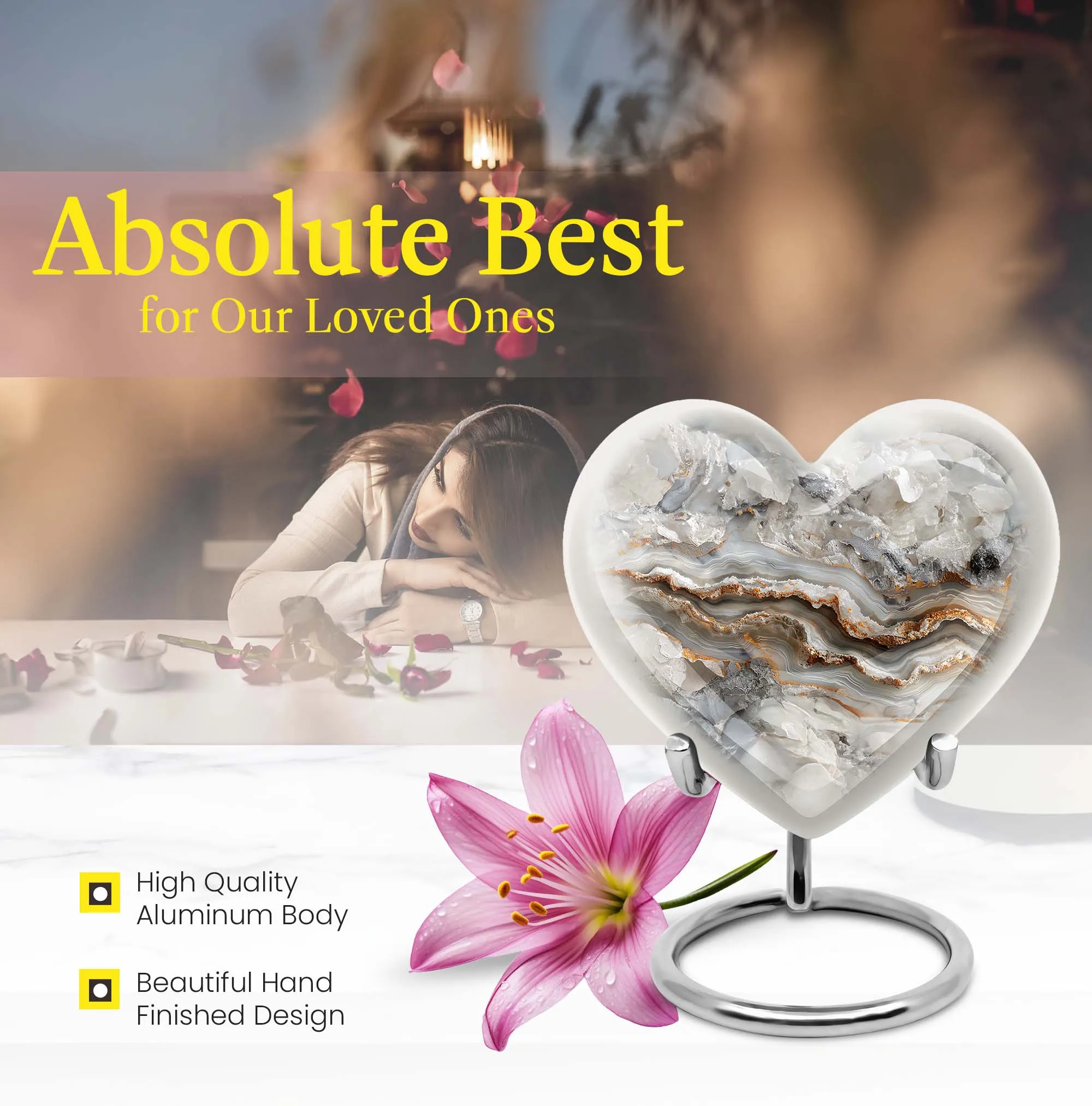 Vibrant Swirl Abstract Heart: Personalizable Cremation Urn