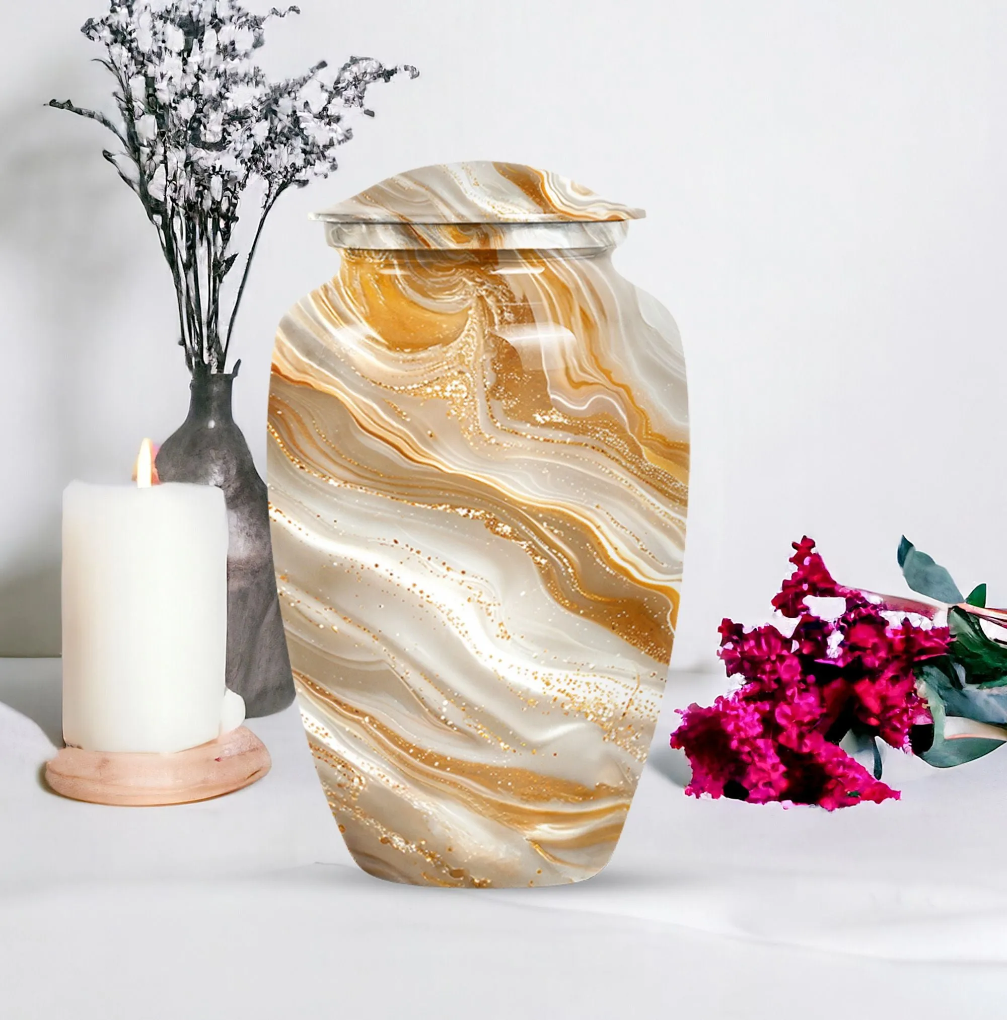 Vibrant Swirl Cremation Urn - Memorial Human Urn for Ashes