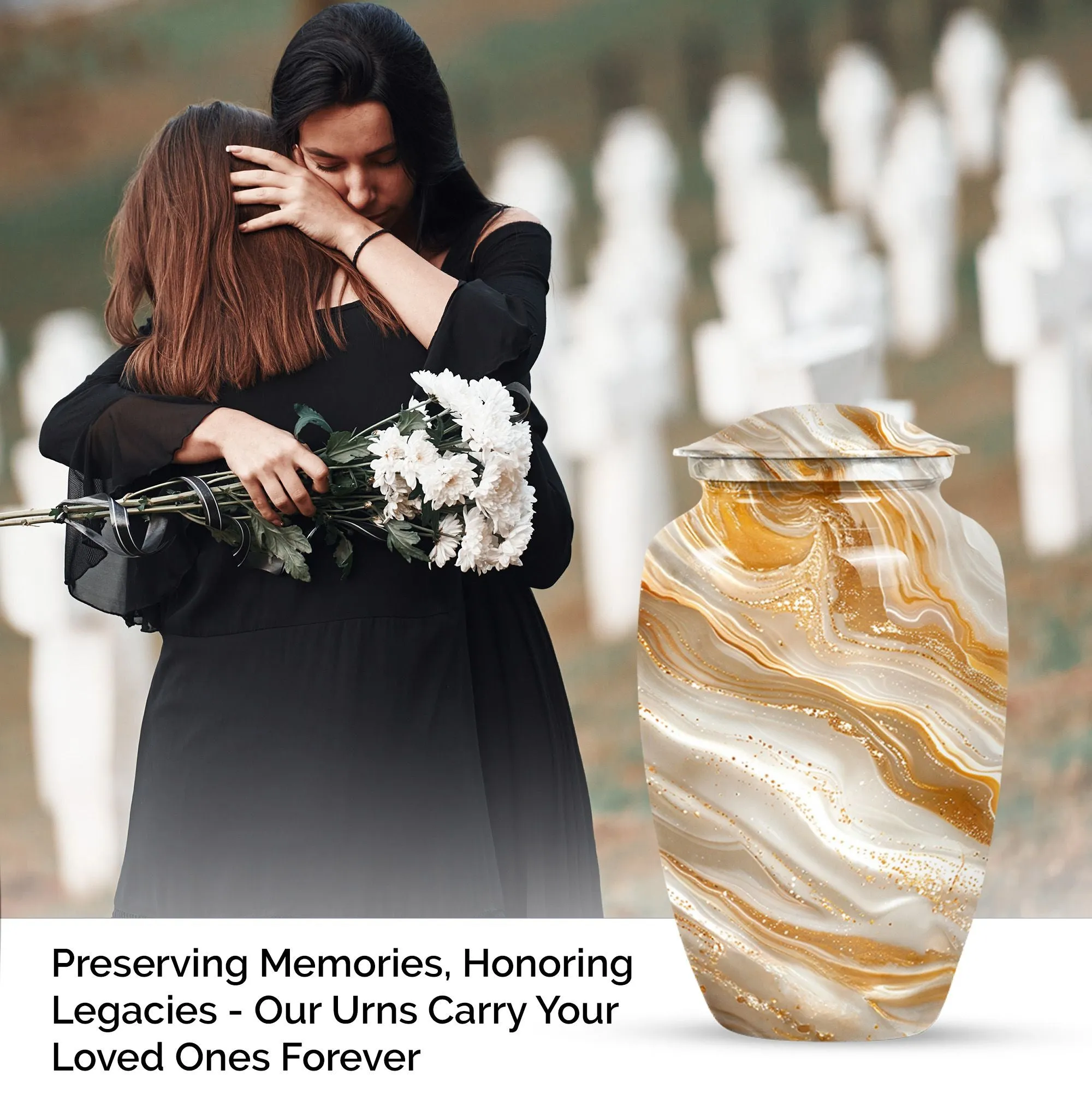 Vibrant Swirl Cremation Urn - Memorial Human Urn for Ashes