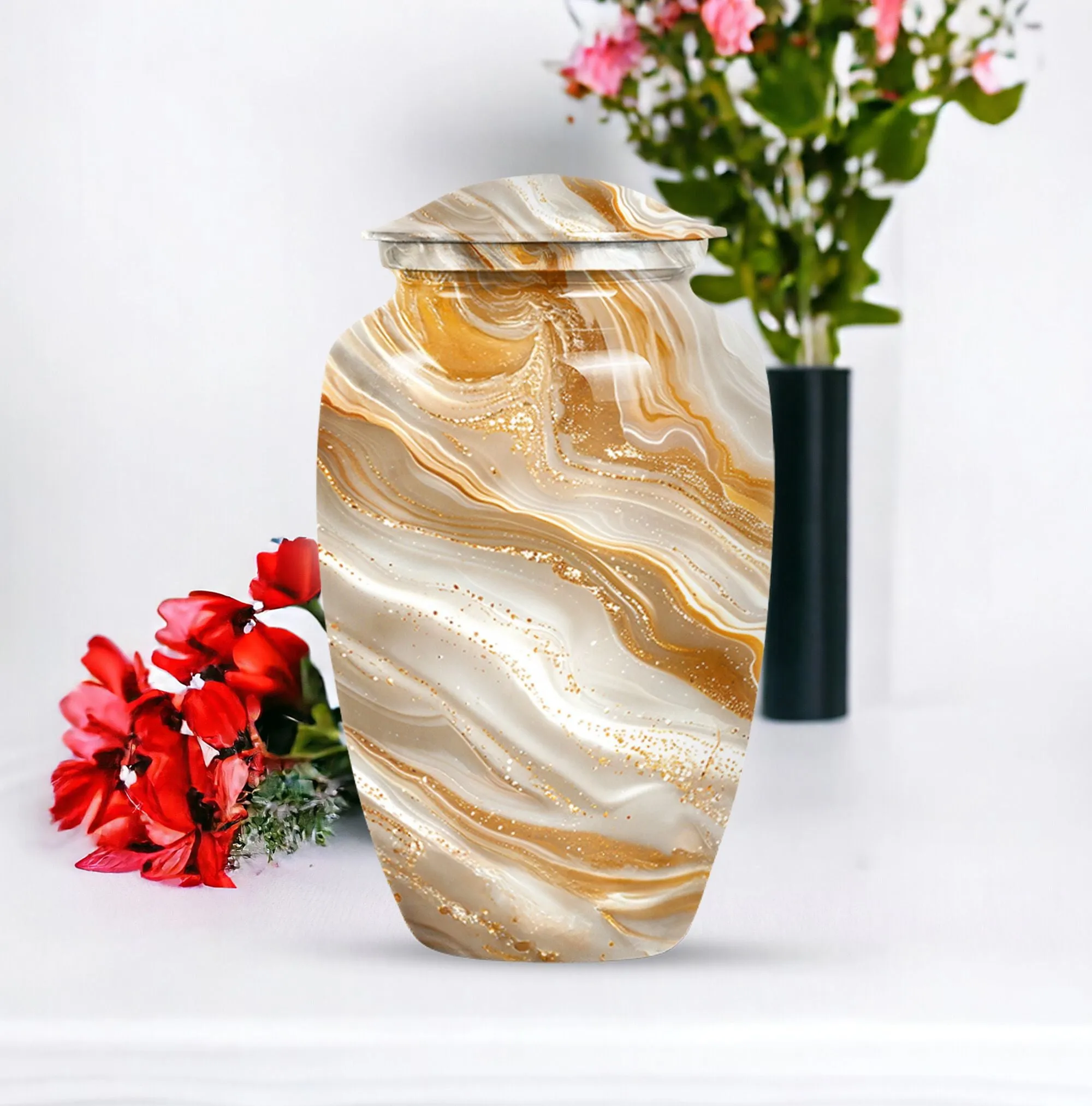Vibrant Swirl Cremation Urn - Memorial Human Urn for Ashes
