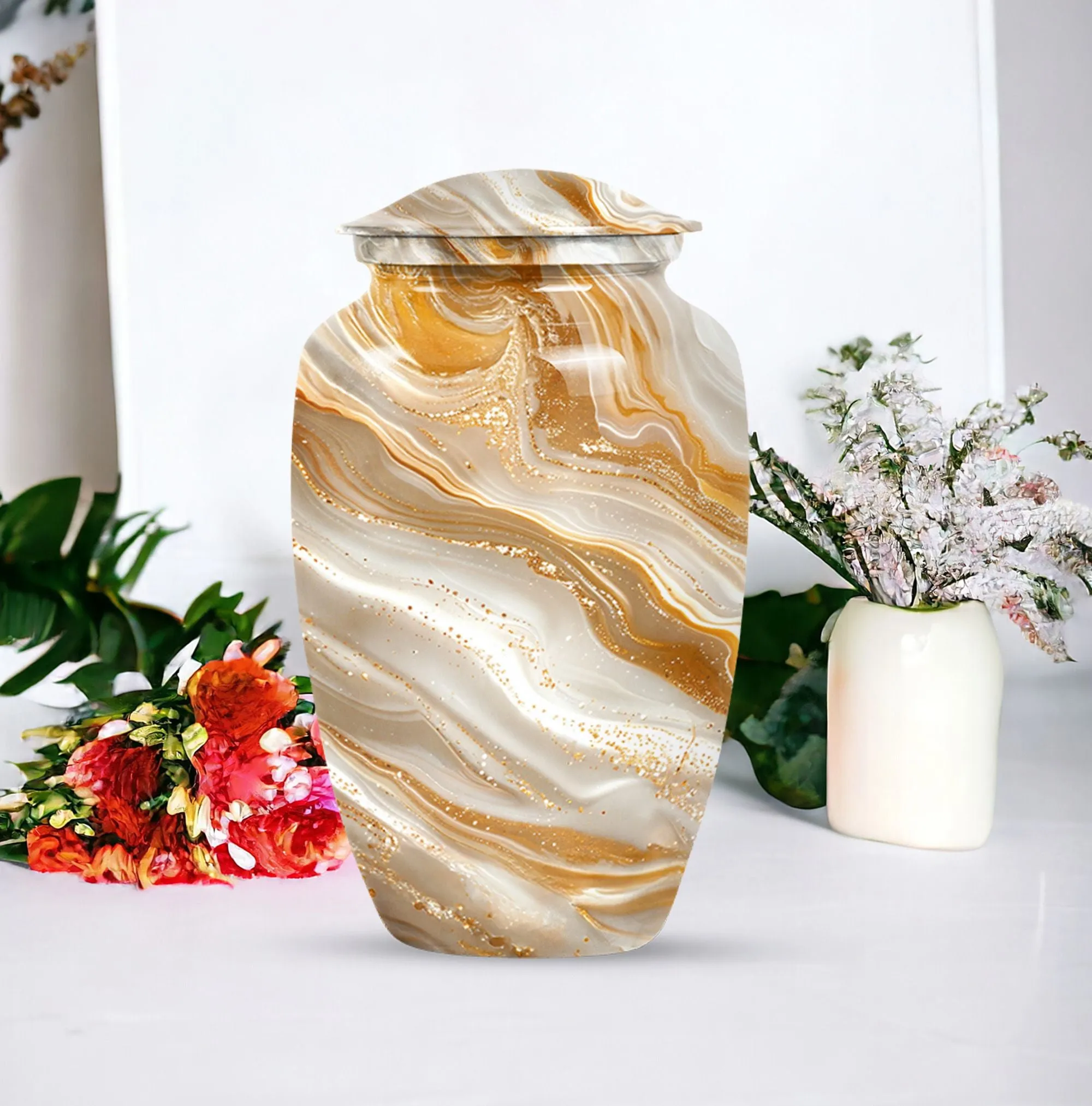 Vibrant Swirl Cremation Urn - Memorial Human Urn for Ashes