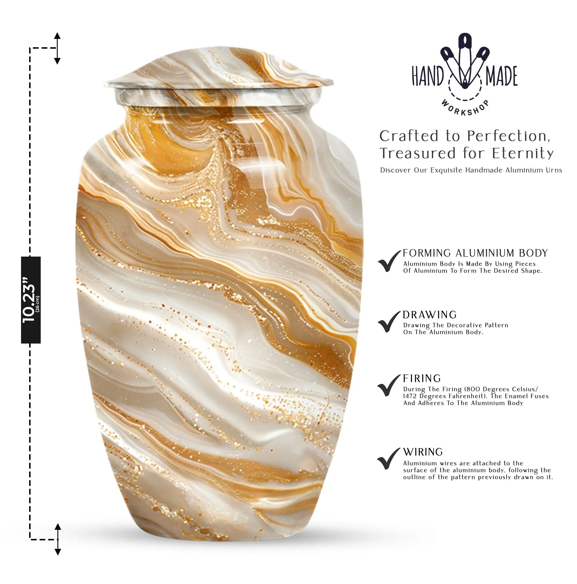 Vibrant Swirl Cremation Urn - Memorial Human Urn for Ashes