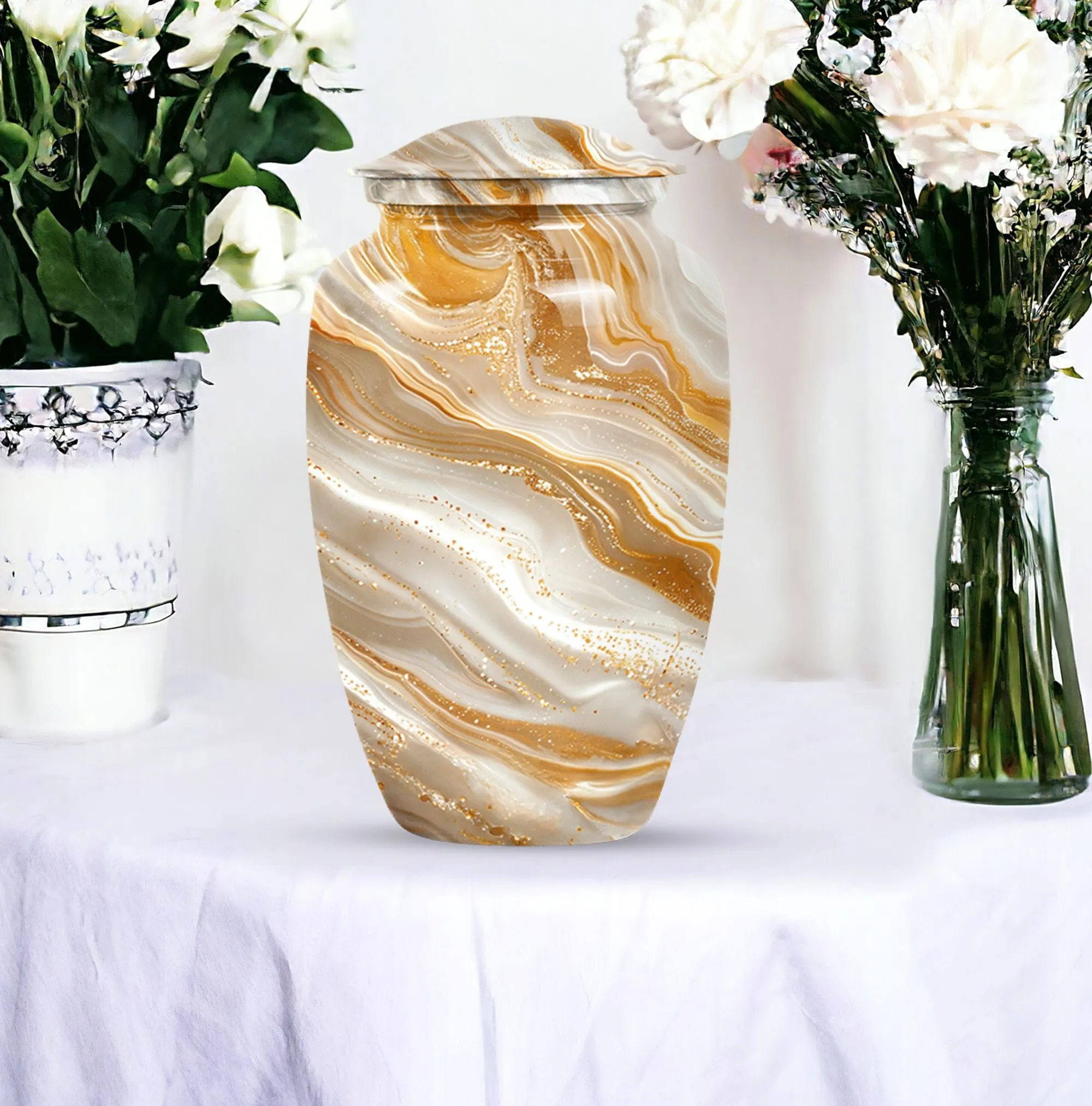 Vibrant Swirl Cremation Urn - Memorial Human Urn for Ashes