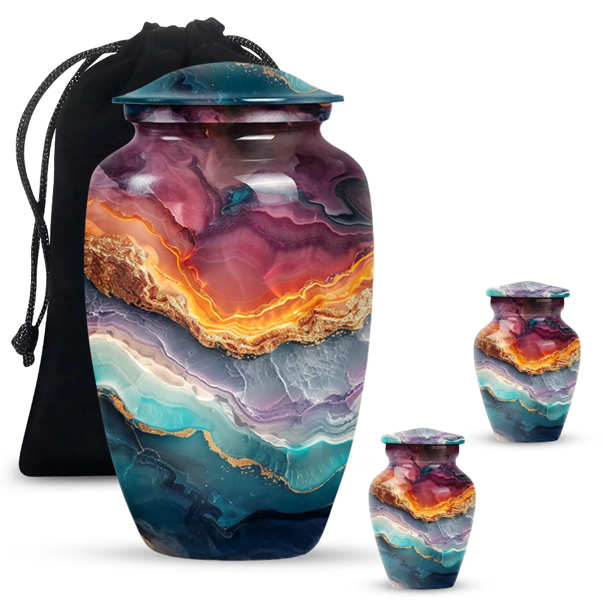 Vibrant Swirl Urn Memorial Urn for Cremated Human Ashes