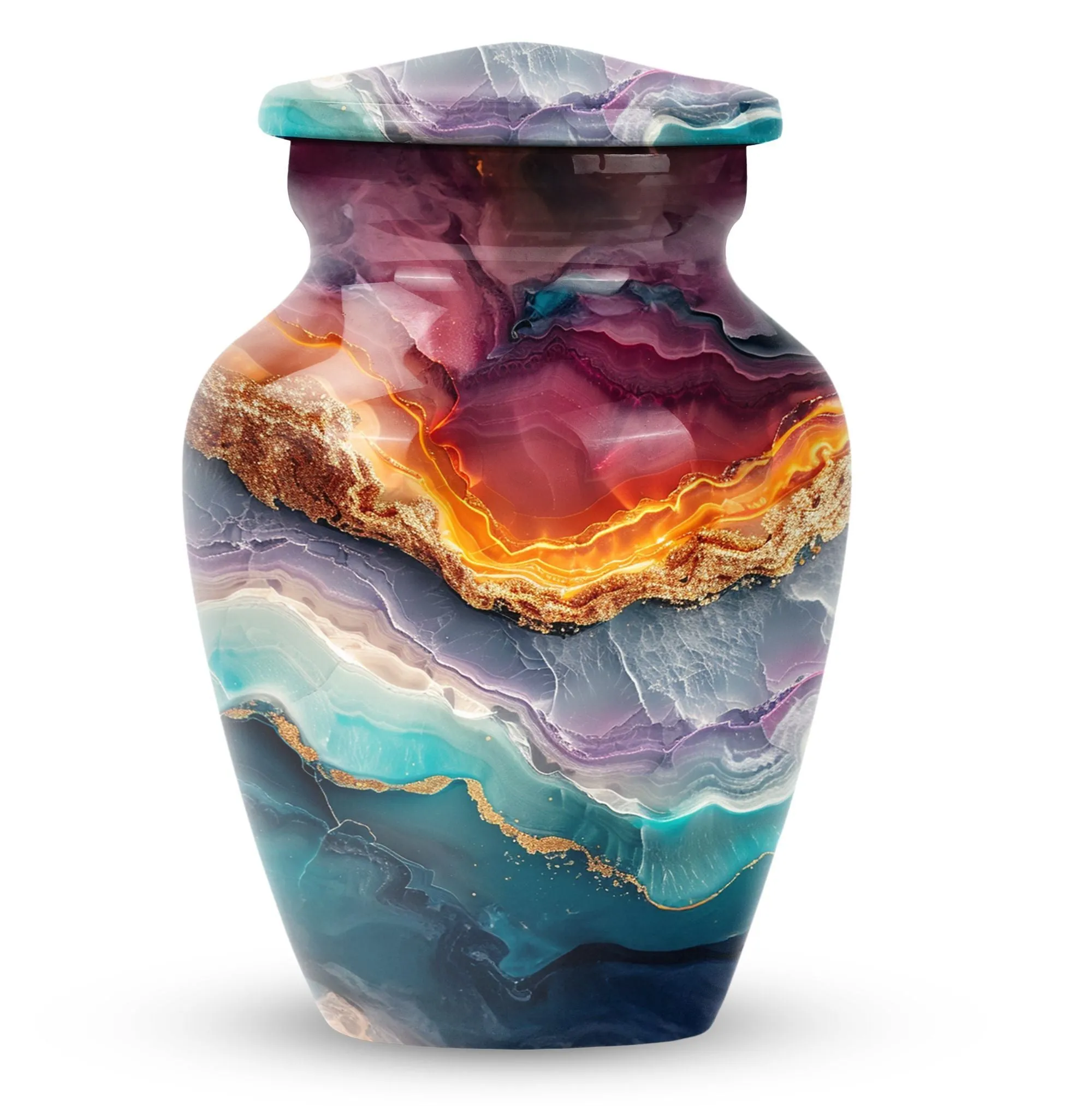 Vibrant Swirl Urn Memorial Urn for Cremated Human Ashes