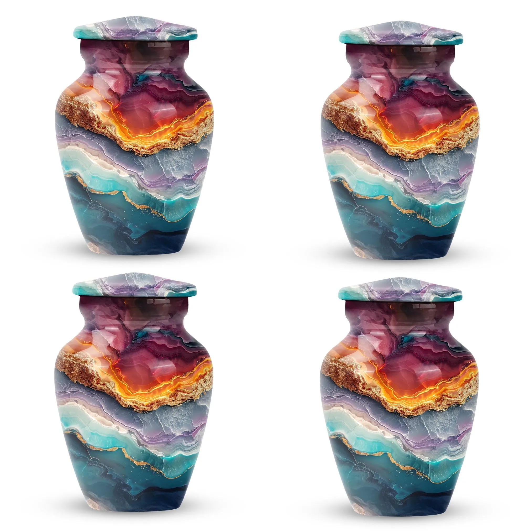 Vibrant Swirl Urn Memorial Urn for Cremated Human Ashes