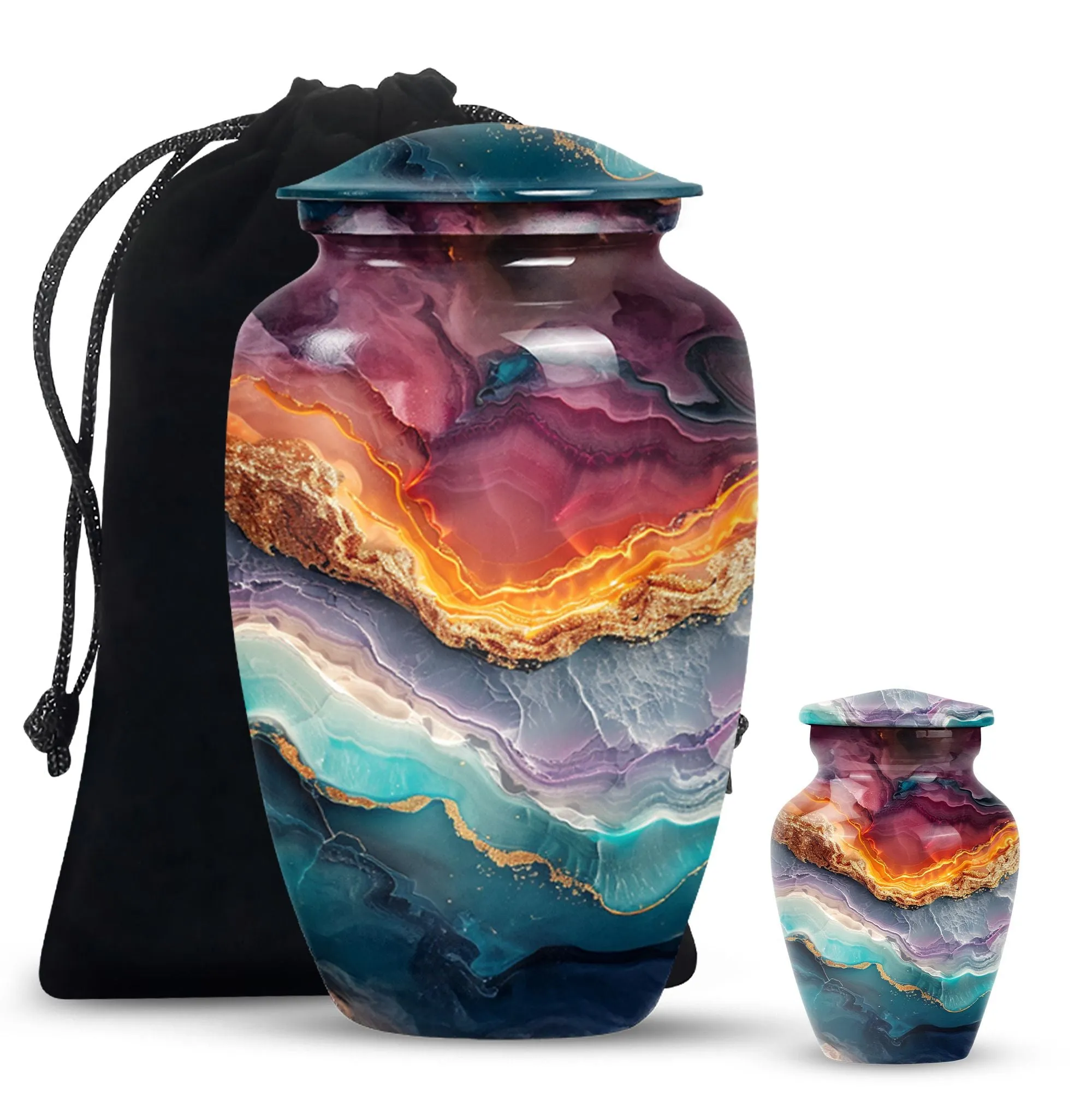 Vibrant Swirl Urn Memorial Urn for Cremated Human Ashes