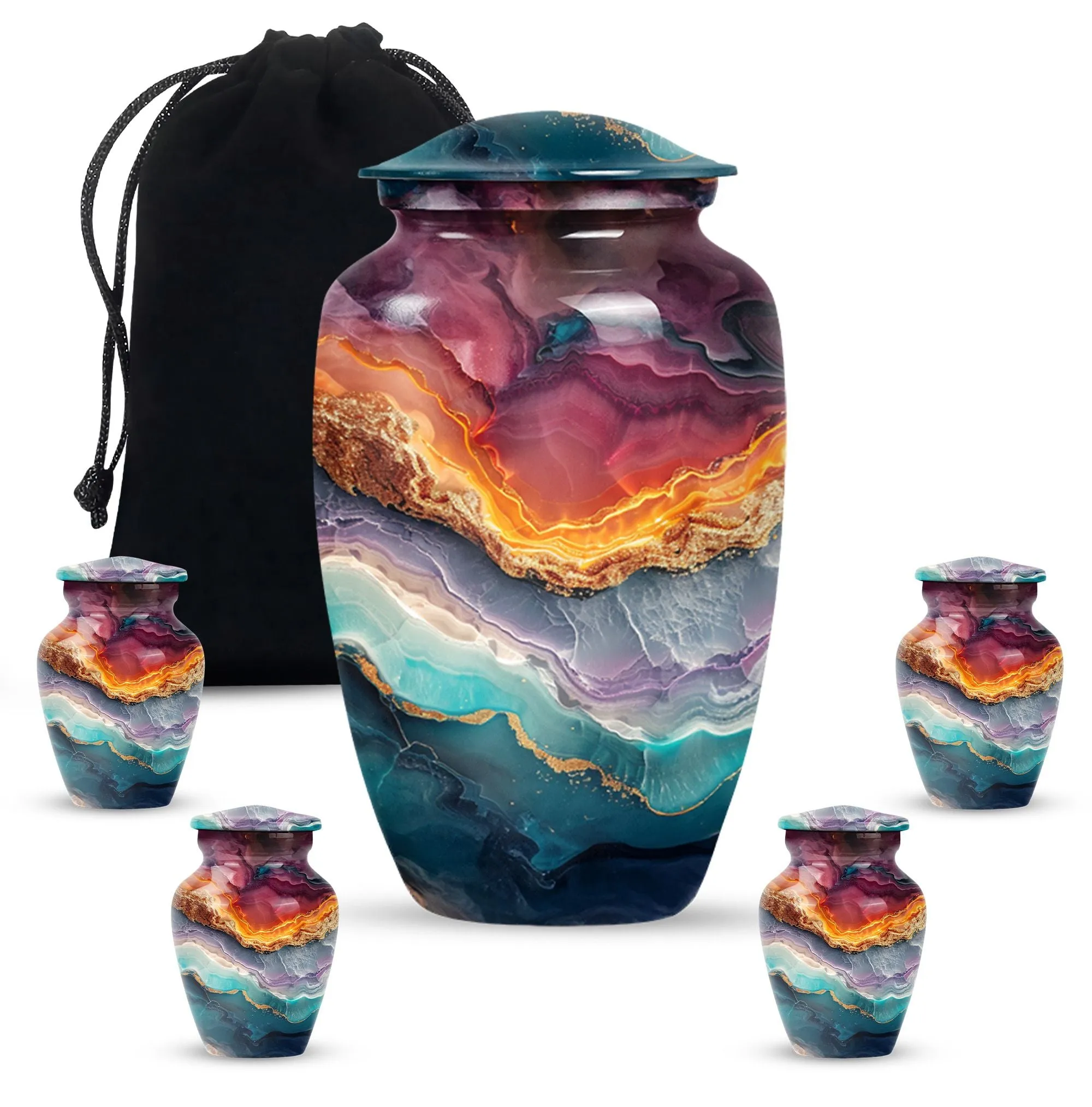 Vibrant Swirl Urn Memorial Urn for Cremated Human Ashes