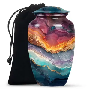 Vibrant Swirl Urn Memorial Urn for Cremated Human Ashes