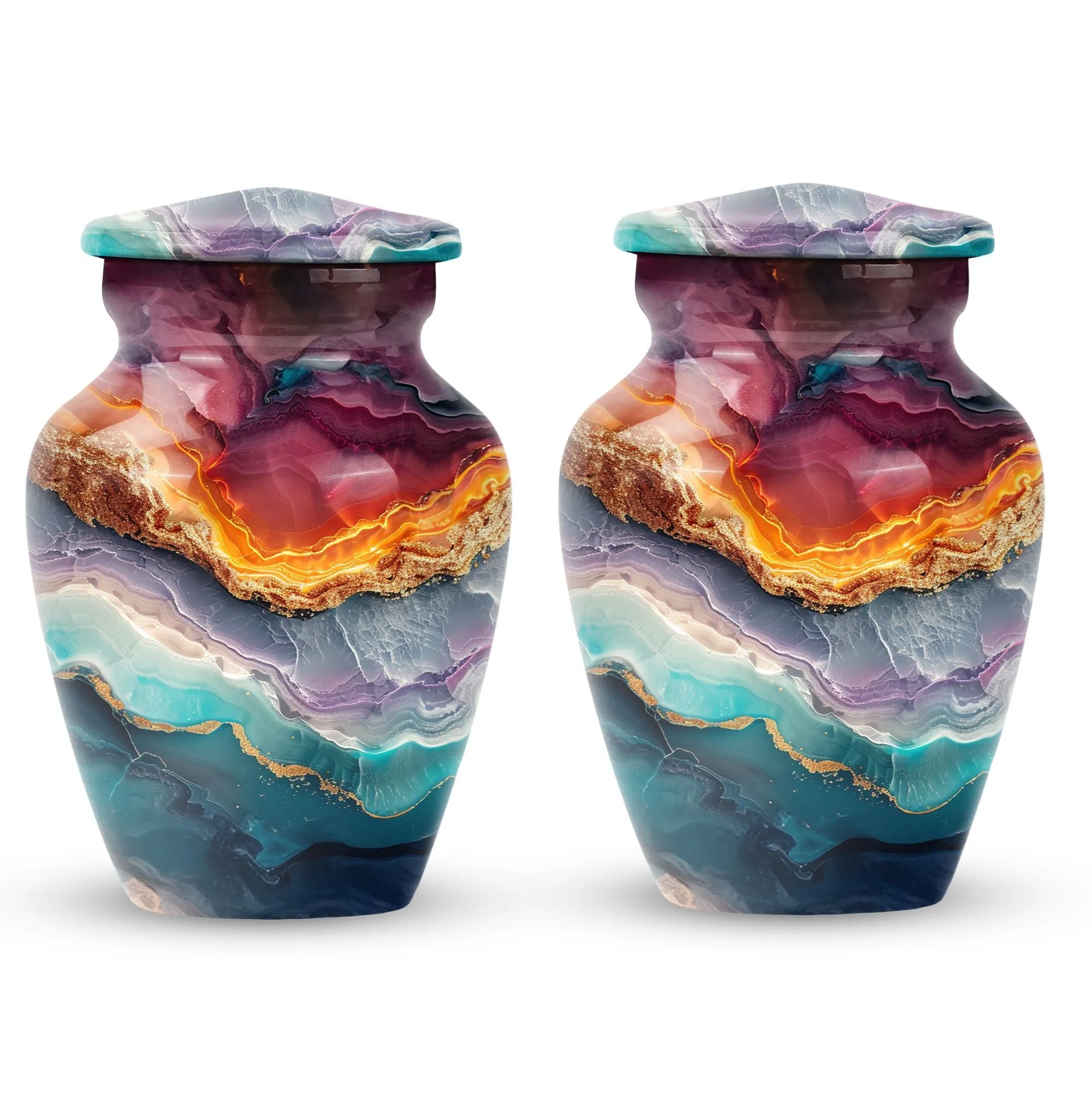 Vibrant Swirl Urn Memorial Urn for Cremated Human Ashes