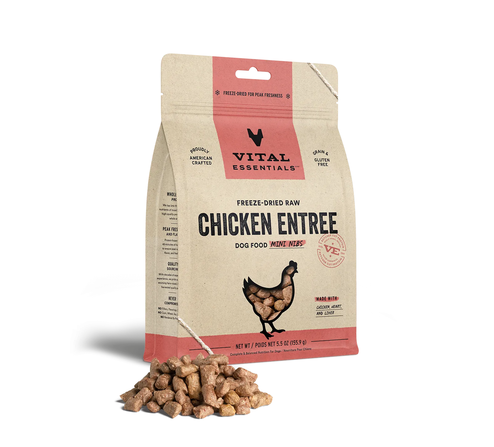 Vital Essentials Chicken Entree Mini Nibs Freeze-Dried Raw Dog Food