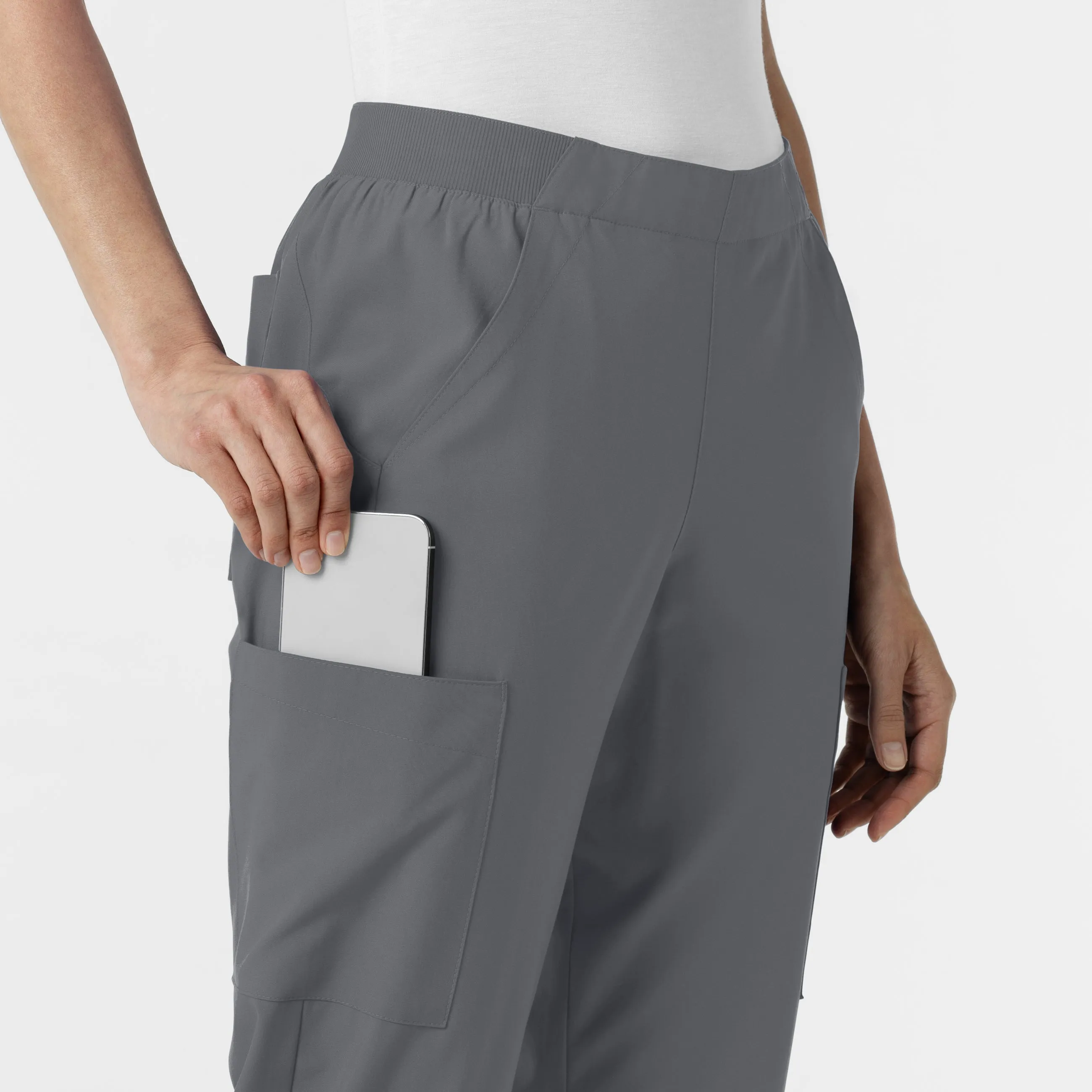 W123 Women's Cargo Utility Scrub Pant - Pewter