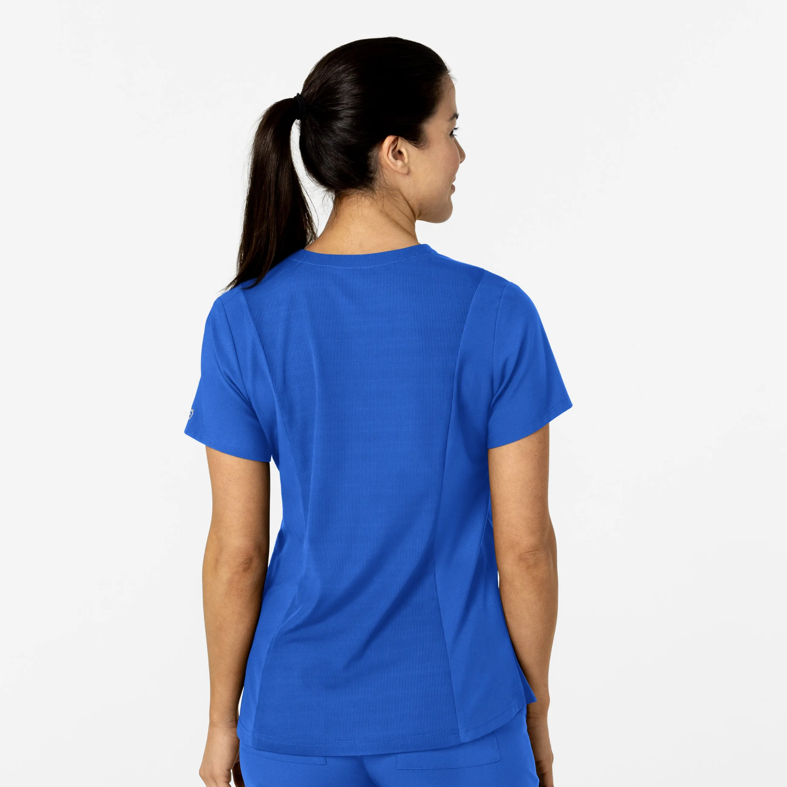 W123 Women's Flex-n-Reach V-Neck Scrub Top - Royal