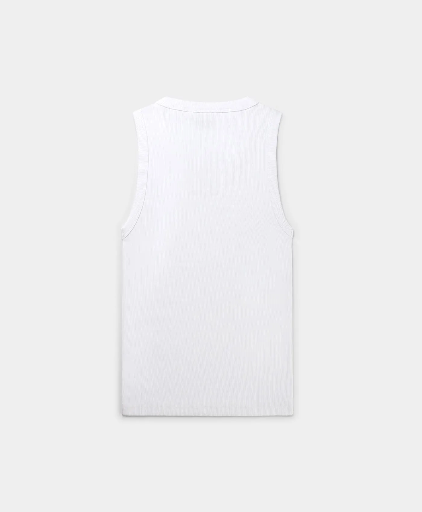 White Dias Rib Tank Top