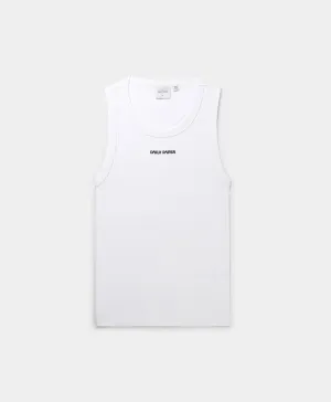 White Dias Rib Tank Top