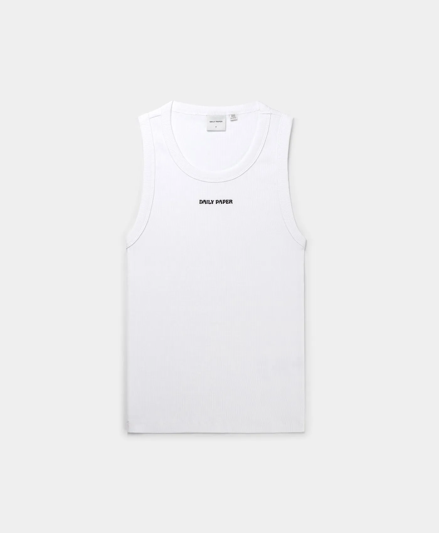 White Dias Rib Tank Top