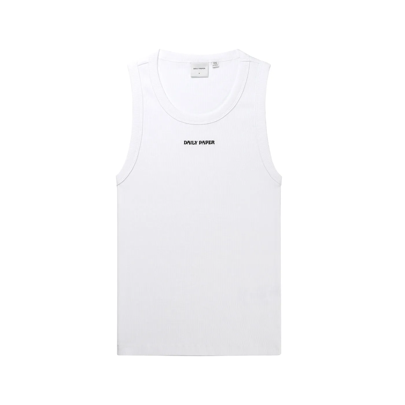 White Dias Rib Tank Top