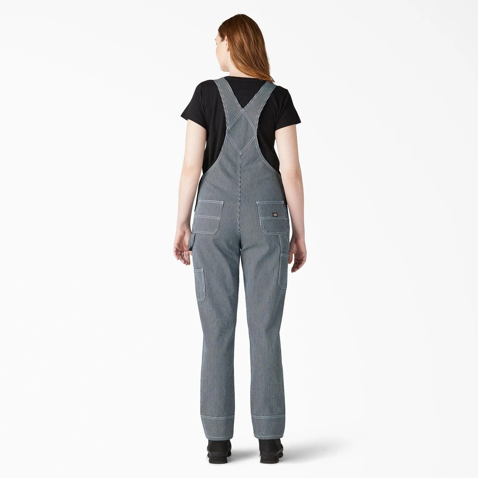 Women’s Hickory Stripe Boyfriend Fit Bib Overalls - Stonewashed Hickory Stripe
