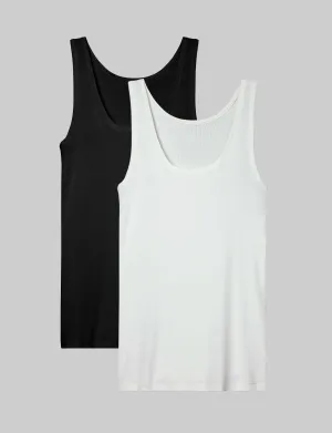 Women's Micro Rib Fitted Tank (2-Pack)